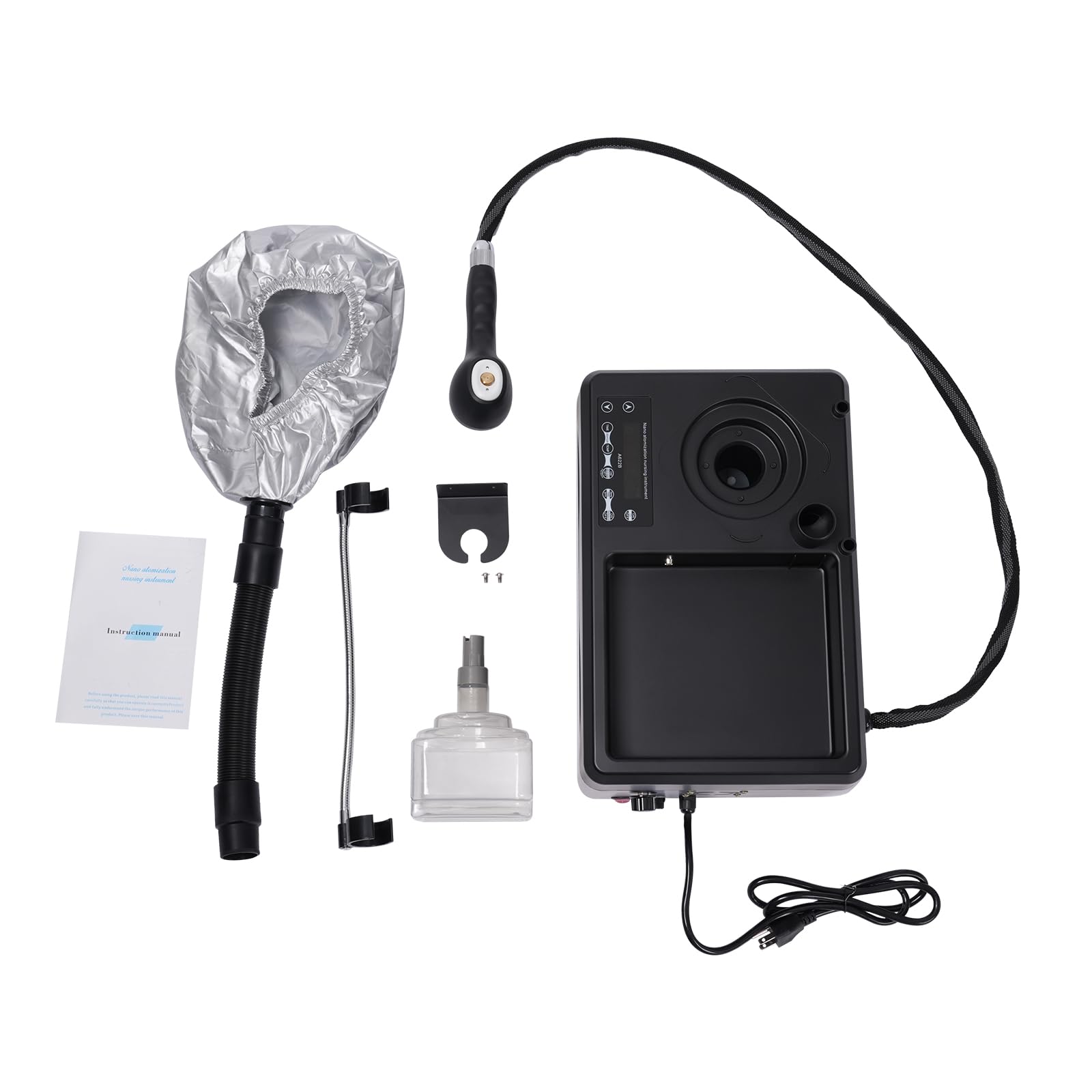 Professional Nano Steam Hair Steamer for Salon & Home Use - High Frequency Portable Ozone Micro Mist Hair Steamer with Steam Cap | Deep Conditioning Treatment for Dry, Damaged Hair | Perfect for Salons, Home Hair Care & DIY Treatments