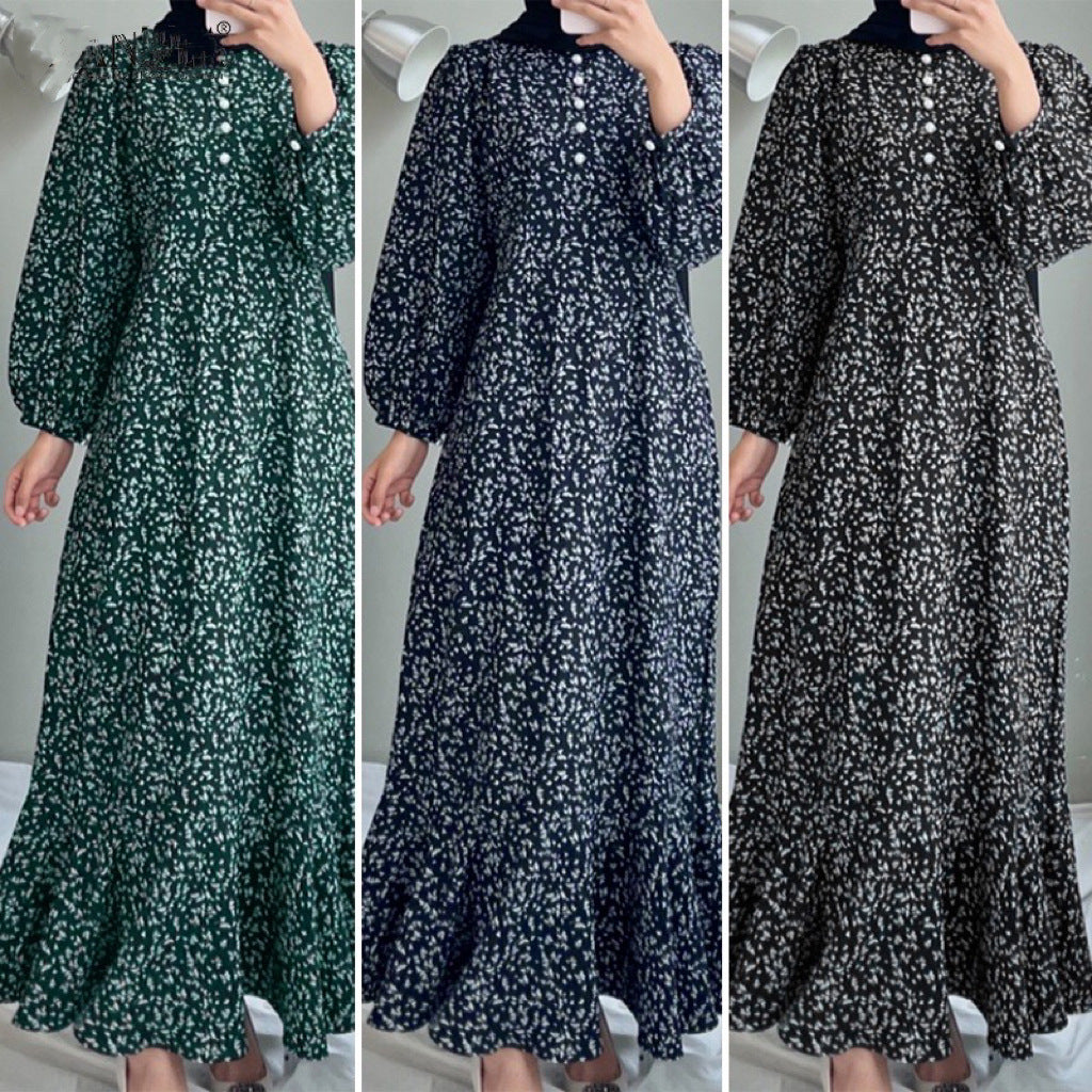 Women's Casual Long Sleeve Printed Dress - Floral Boho Maxi Dress for Spring & Fall - Perfect for Office, Date Night & Weekend Outings