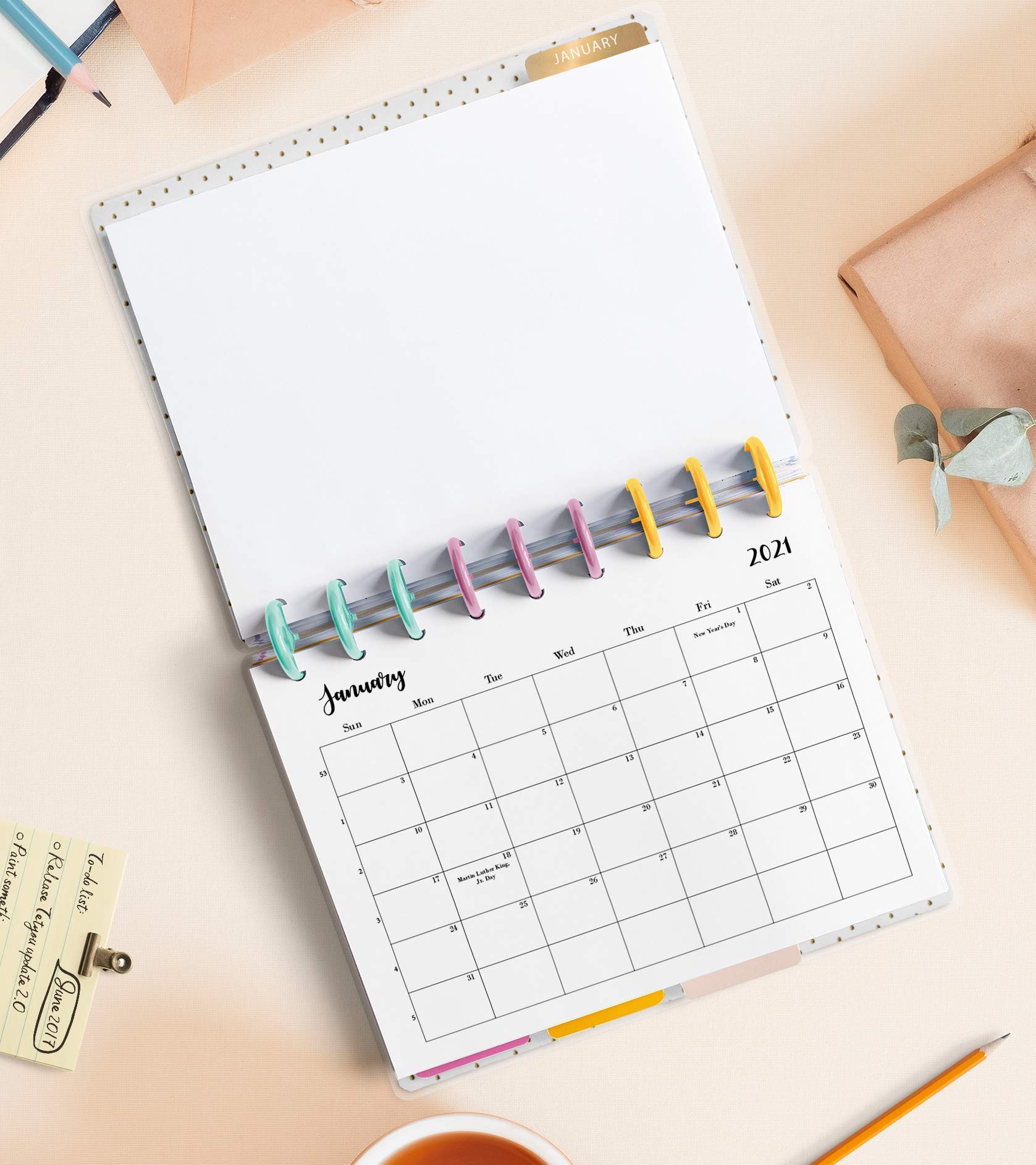 2024-2025 Monthly Planner Refills for 9-Disc Medium Planners (7x9.25 Inches) - Perfect for Home Office, School & Work Organization (Planner Sold Separately)