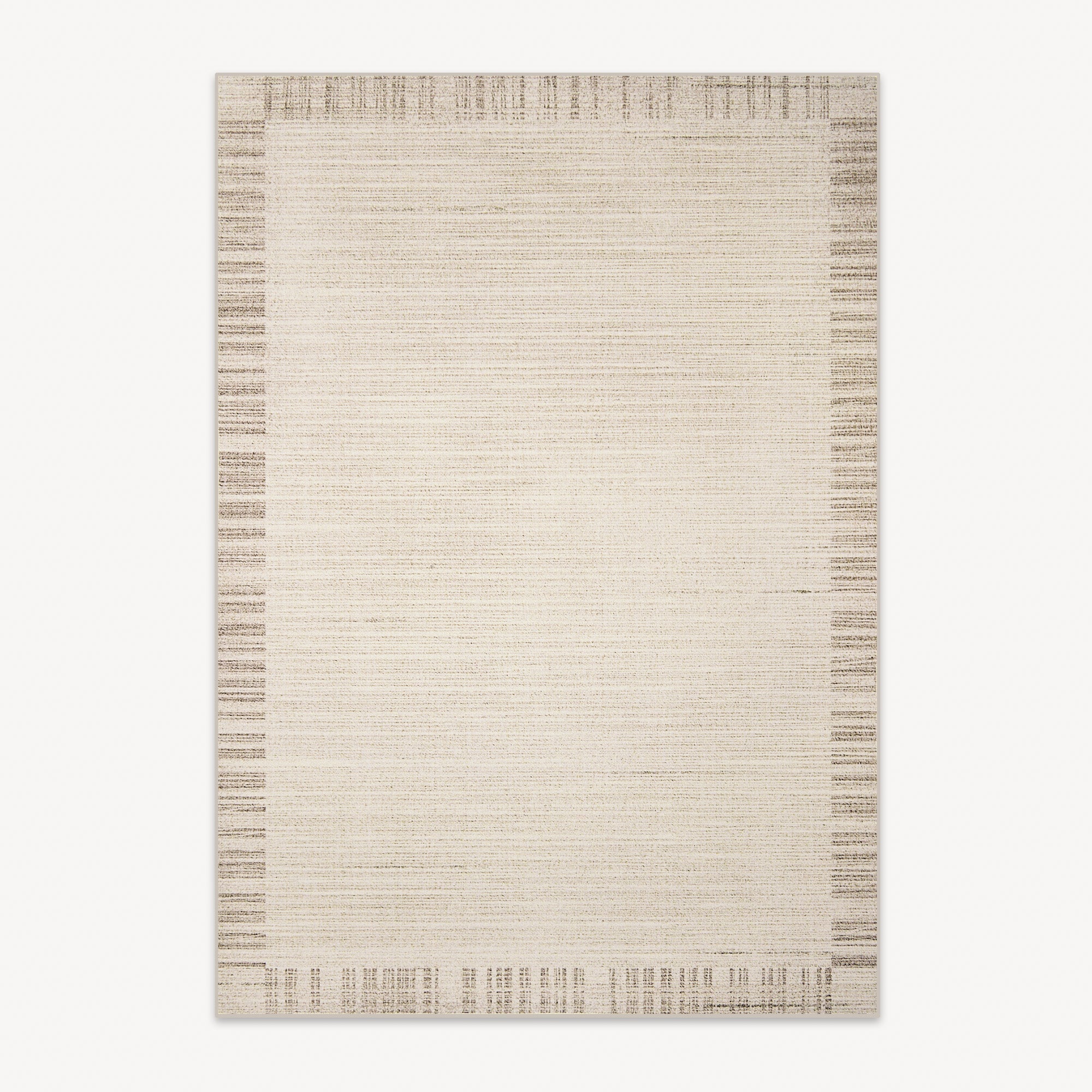Easy Clean Textured Beige Border Spillproof Pet Friendly Area Rug - Waterproof & Stain Resistant Living Room Carpet for Home Decor | Perfect for Family Rooms, Bedrooms & Pet Areas