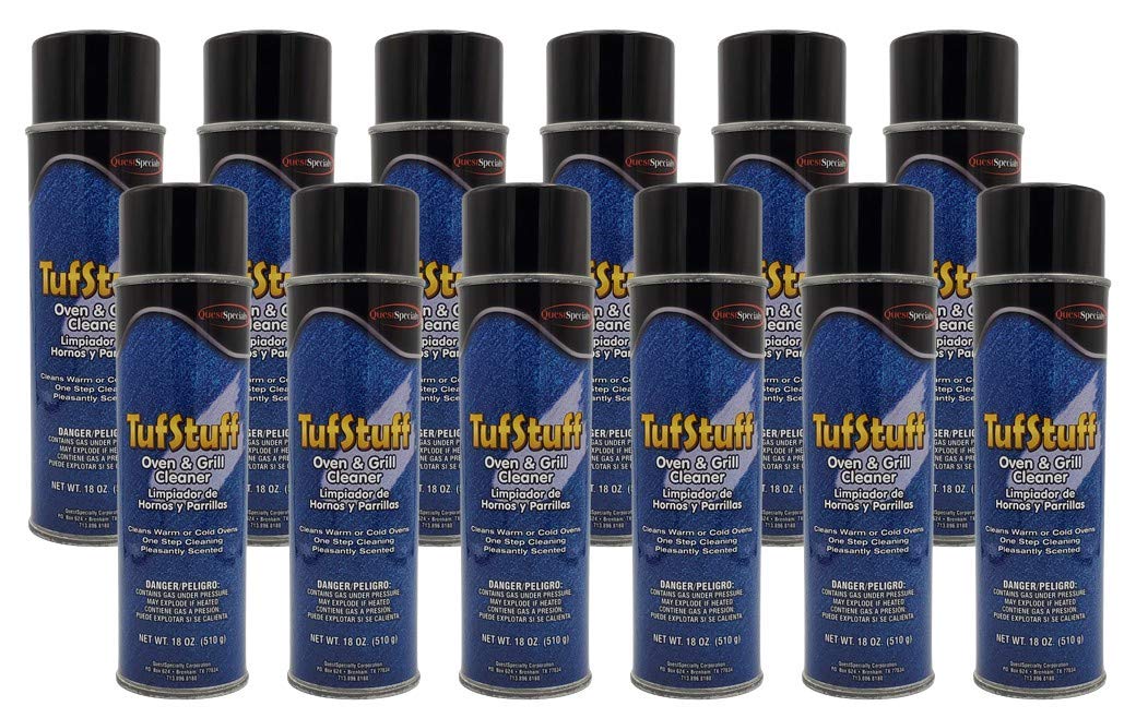 TUFSTUFF Heavy-Duty Oven & Grill Cleaner - 12 Pack (20 oz Cans) | Professional Strength Degreaser for Stoves, BBQ Grills & Kitchen Appliances | Fast-Acting, Non-Toxic Cleaning Solution for Home & Commercial Use