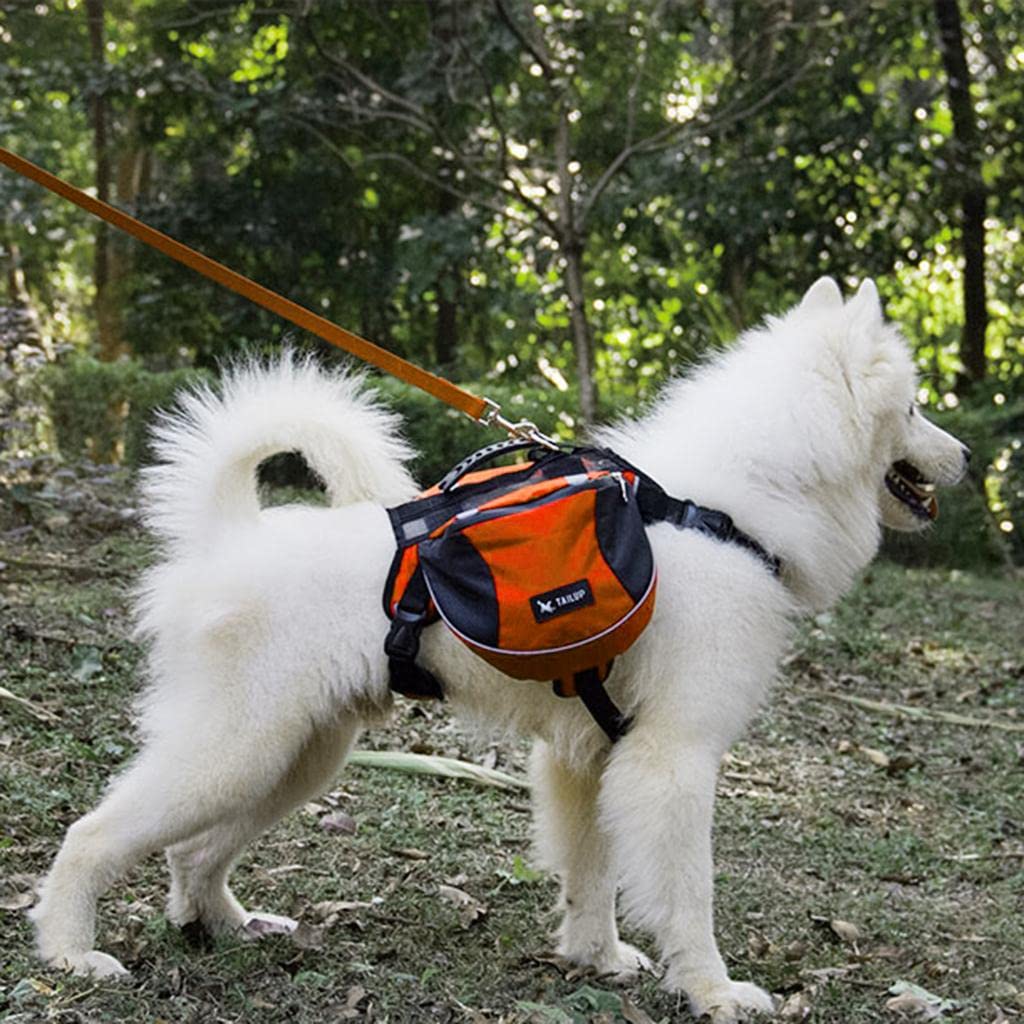 Meri Shopp Pet Dog Saddle Backpack Carrier - Adjustable Travel Harness for Small Dogs & Puppies, Orange - Perfect for Hiking, Camping & Outdoor Adventures