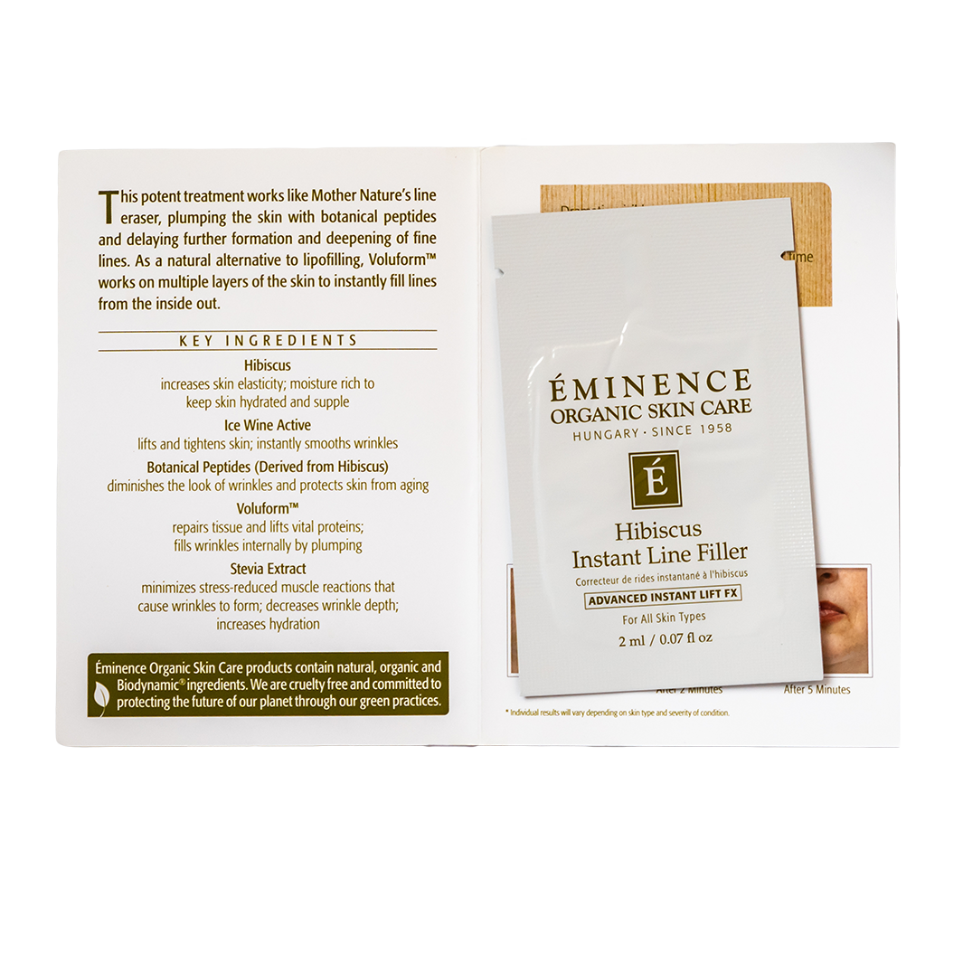 Eminence Organics Hibiscus Instant Line Filler - Anti-Aging Face Serum for Wrinkles & Fine Lines - Perfect for Daily Skincare Routine & Nighttime Use