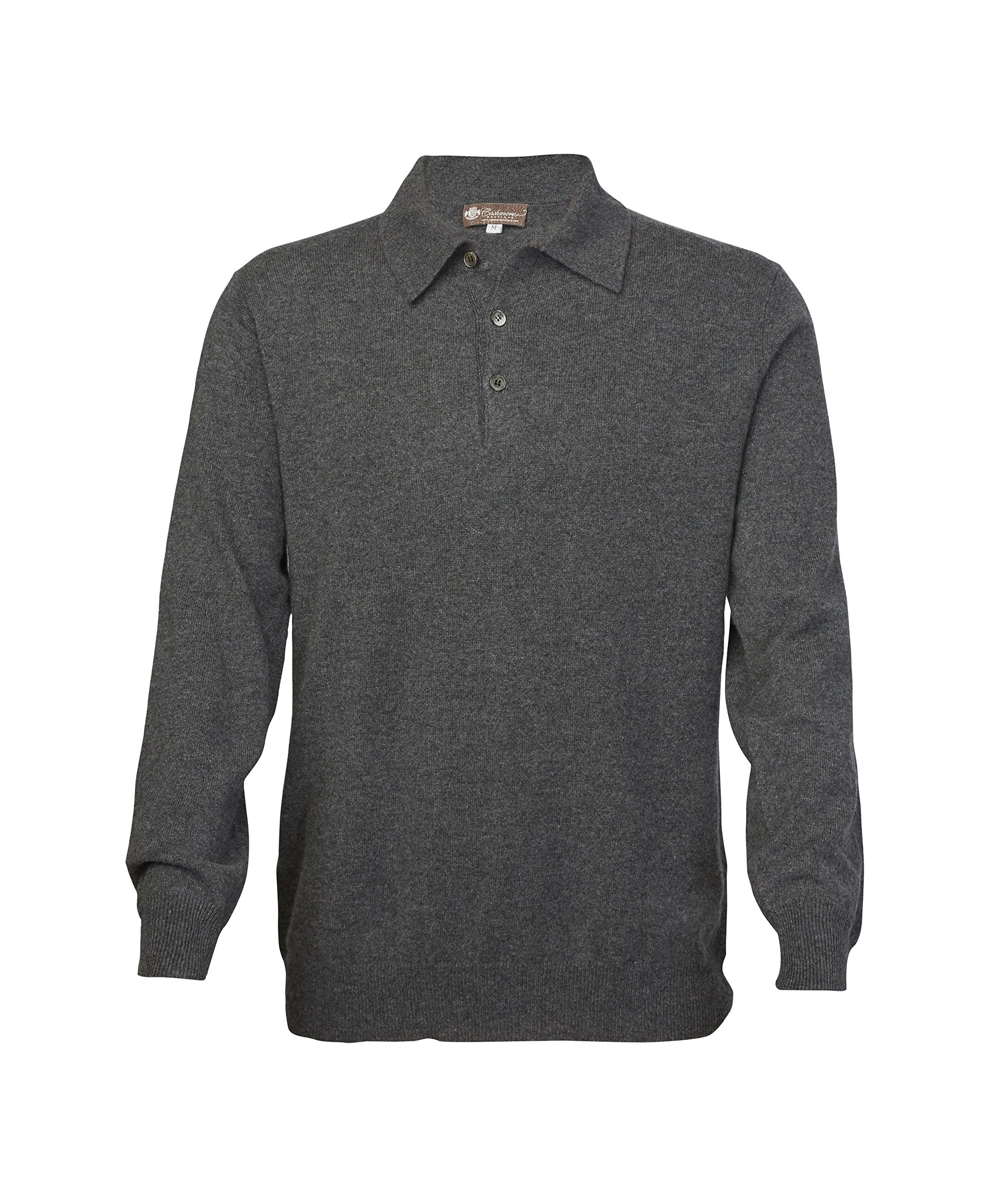 100% Pure Cashmere Men's Polo Neck Sweater - Soft, Lightweight & Warm Long Sleeve Pullover for Business Casual & Winter Wear | Luxury Cashmere Boutique Collection