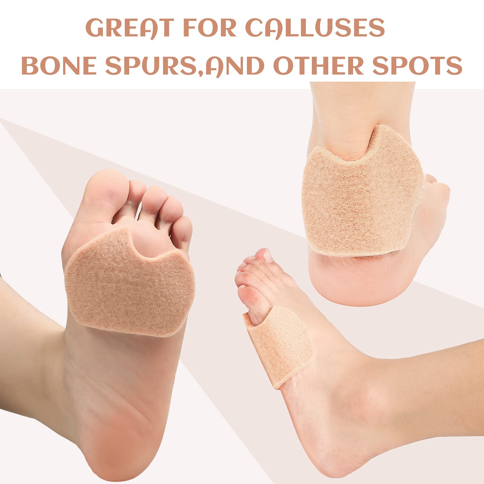24 Pieces Self-Adhesive Foot Pads for Dancer - Sesamoiditis Relief Pads, Ball of Foot Cushion for Right Feet Pain, Forefoot Support for Men & Women, Dancing & Sports Pain Relief (Beige)