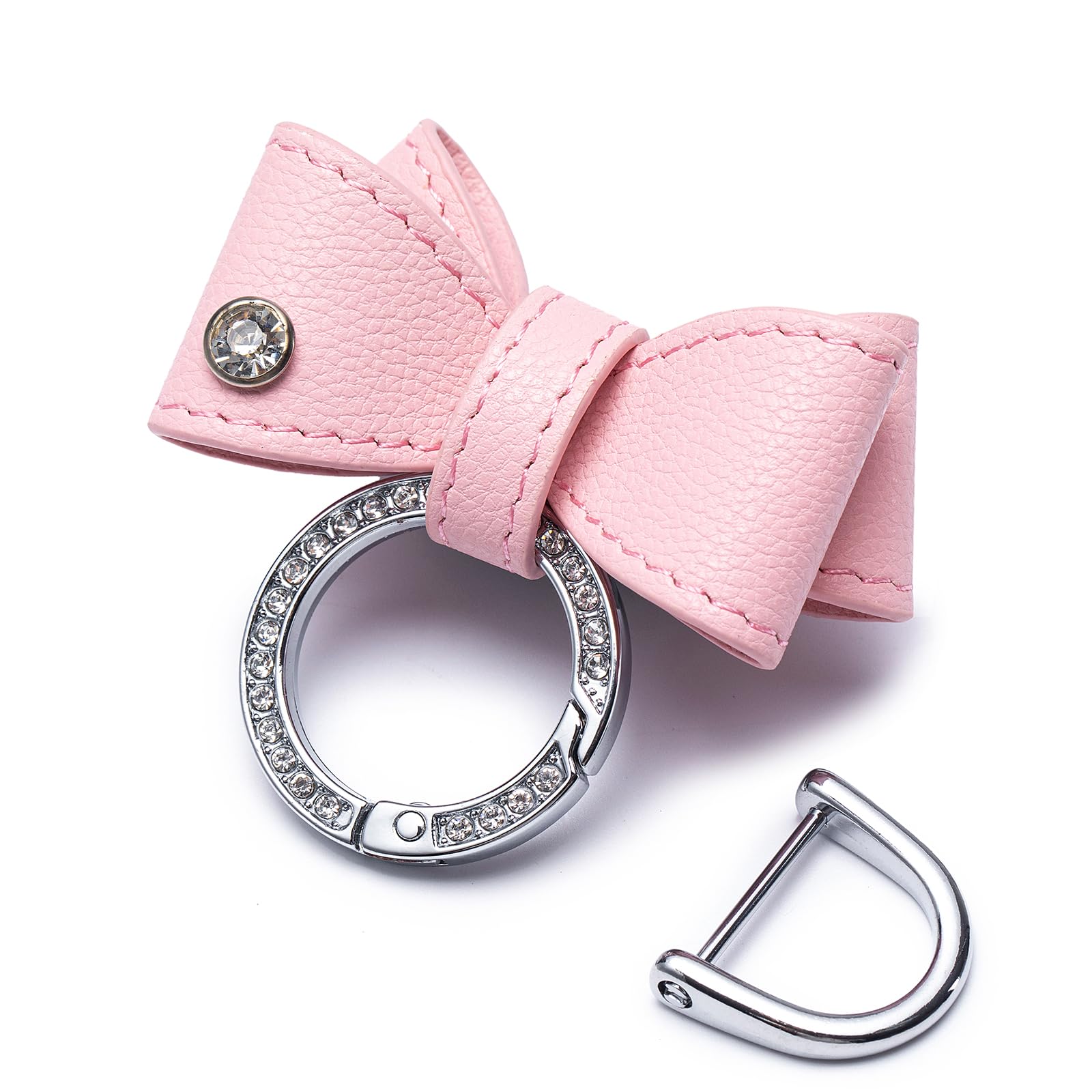 Elegant Crystal Bow Keychain for Women - Stylish Car Key Fob, Purse Charm & Handbag Accessory | Perfect Gift for Her, Everyday Use & Special Occasions