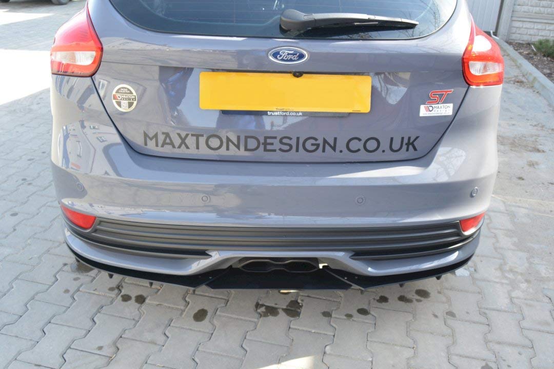 Maxton Design Rear Diffuser Bumper Valance & Side Wing Spoiler Lip Kit for 2015+ Ford Focus ST Hatchback (Fits Facelift Models Only) - Enhance Aerodynamics & Sporty Style for Street Racing & Car Shows