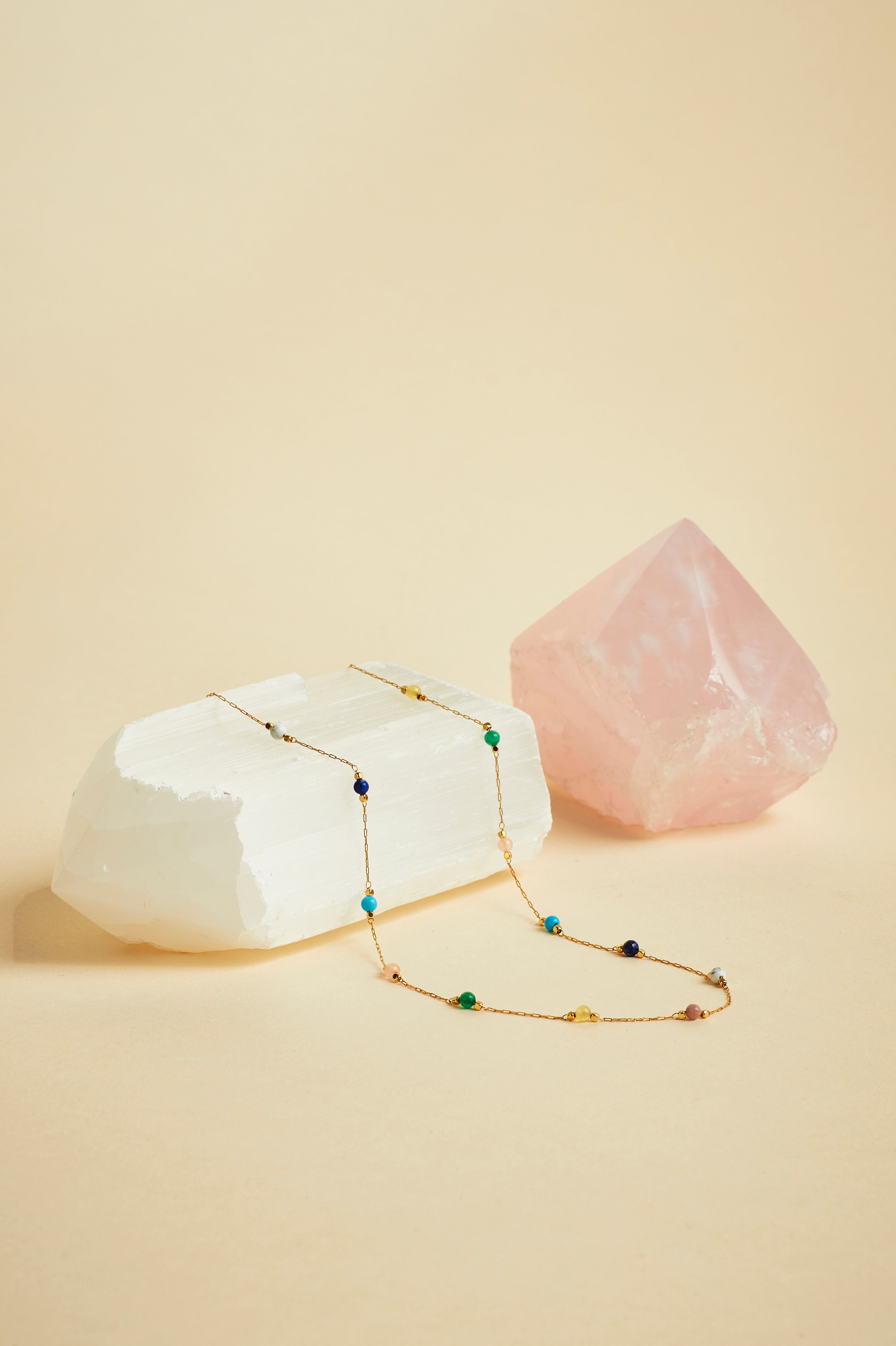 Healing Mixed Gemstone Bead Necklace for Women - Natural Stone Jewelry for Chakra Balancing, Stress Relief & Positive Energy - Perfect for Meditation, Yoga & Spiritual Healing