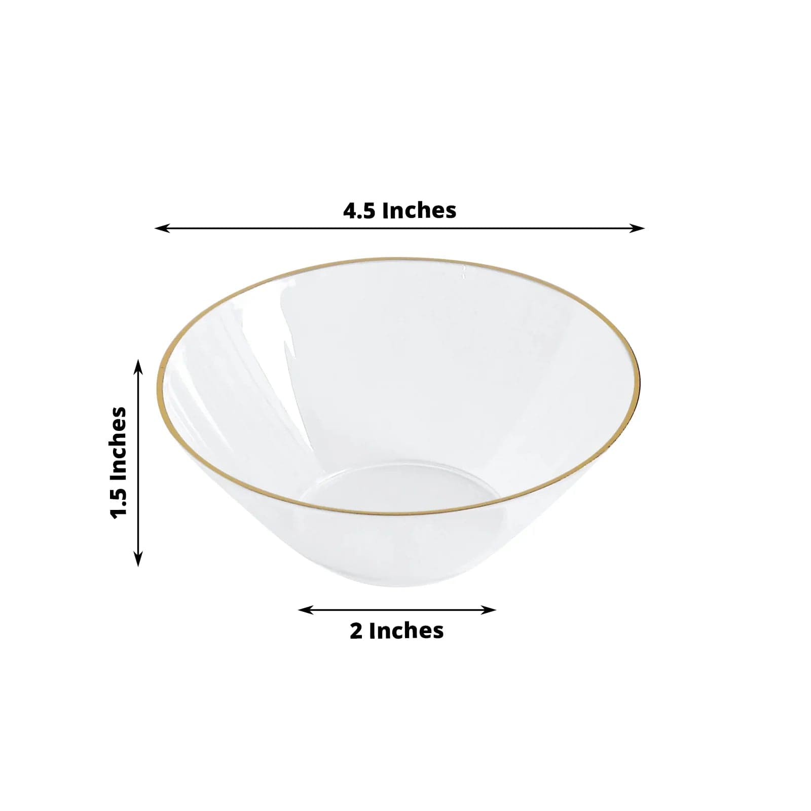 24-Pack 7 oz Gold Rim Plastic Dessert Bowls - Disposable Ice Cream Cups for Parties, Catering & Home Use - Elegant Tableware for Desserts, Snacks & Entertaining