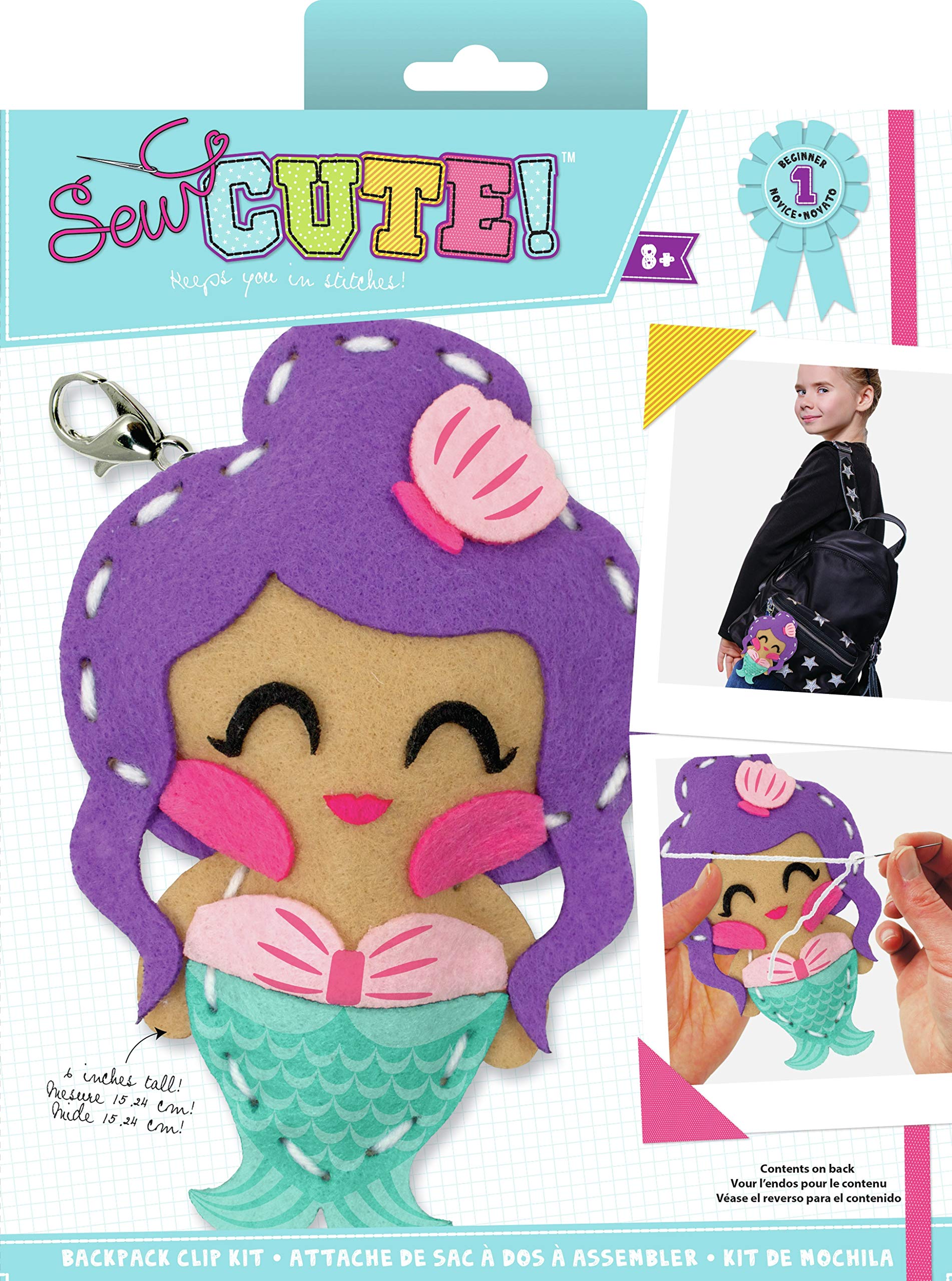 Colorbok Sew Cute Mini Mermaid Craft Kit - Multi-Colored DIY Sewing Project for Kids - Perfect for Birthday Parties, Arts & Crafts, and Creative Play