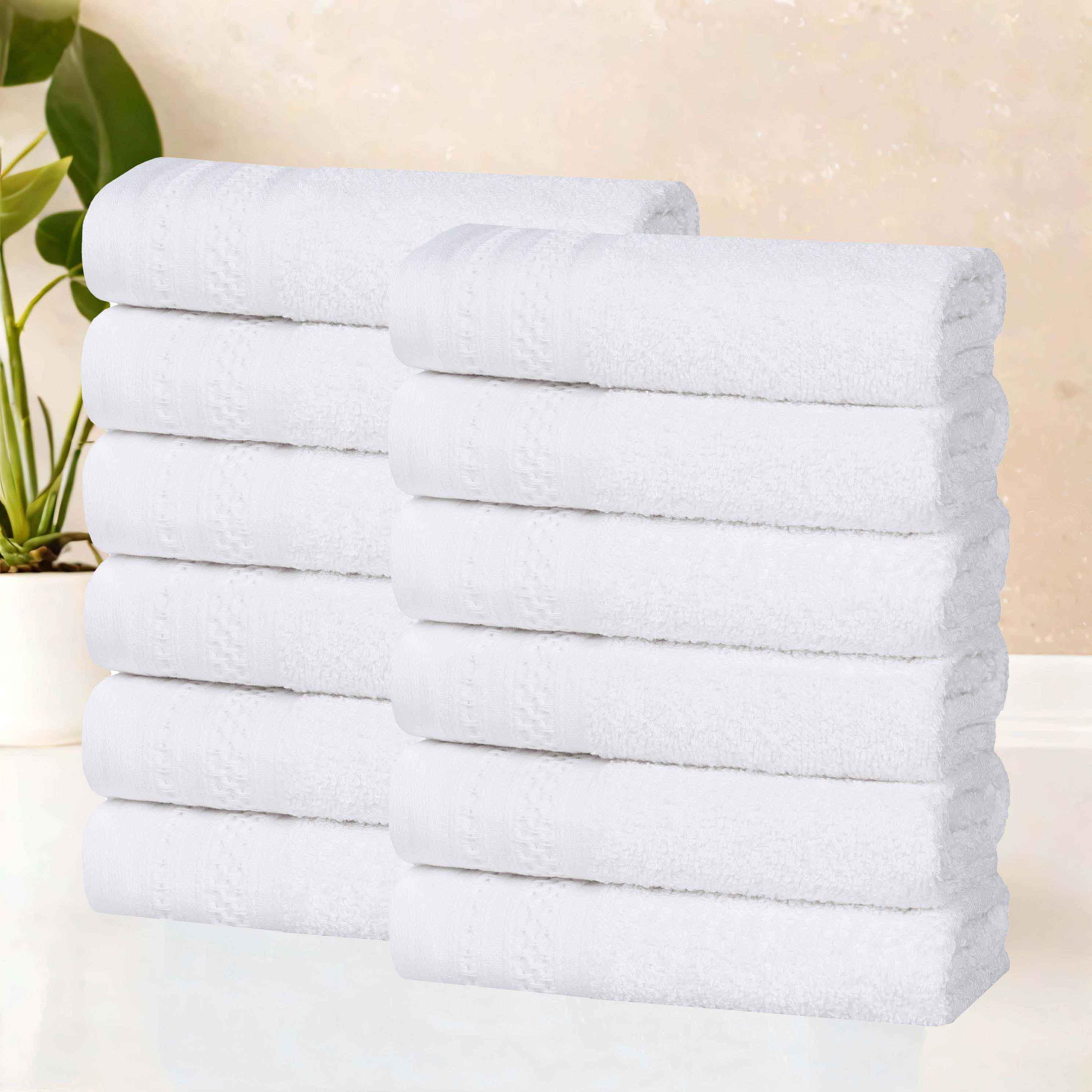 Premium Honeycomb Waffle Weave Cotton Face Towels - Ultra Soft & Absorbent Bath Towel Set of 12 for Spa, Gym, Travel & Luxury Home Use
