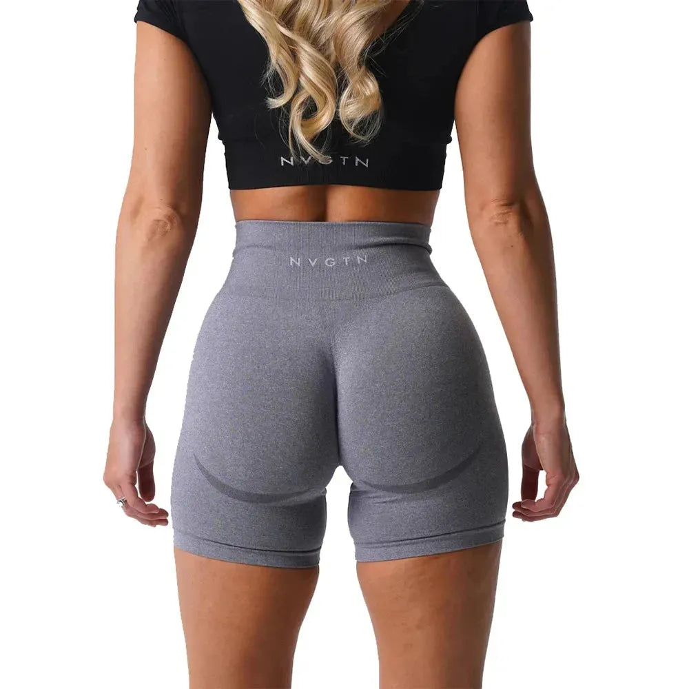 NVGTN High Waisted Seamless Shorts for Women - Smile Contour Yoga Biker Shorts | Perfect for Gym, Workout & Casual Wear