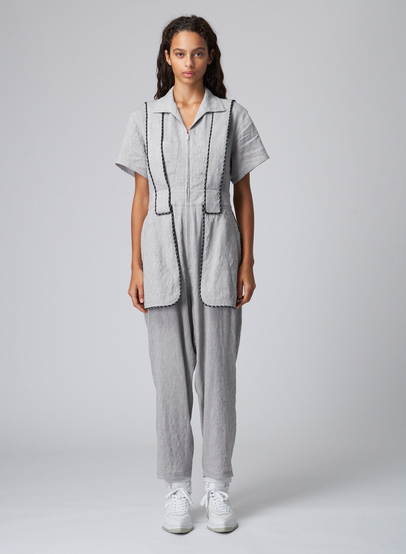 Breathable Linen Rayon Jumpsuit with Multiple Pockets - Comfortable Summer Romper for Women, Casual Outfit for Beach, Travel & Everyday Wear