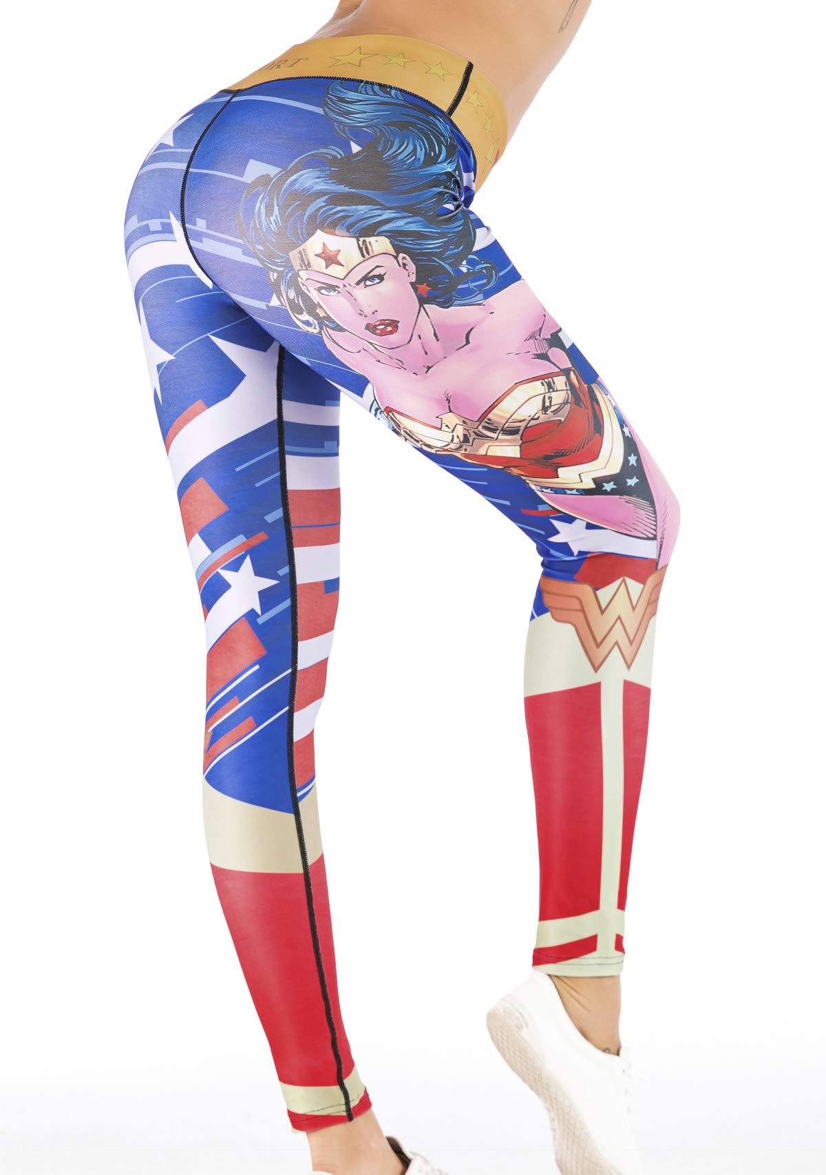 Women's Superhero Printed Yoga Leggings - High Waist Compression Workout Pants for Running, Gym & Casual Wear