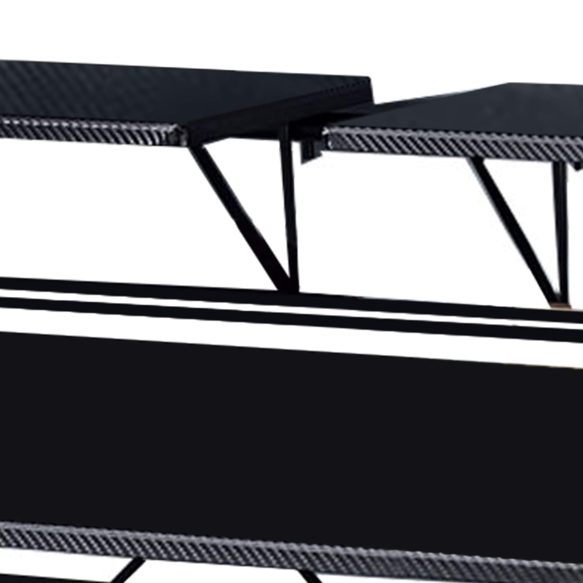 Benjara Black Tubular Metal Frame Computer Desk with 2 Storage Shelves & Cup Holder - Home Office, Gaming, Study & Workspace Desk for Small Spaces