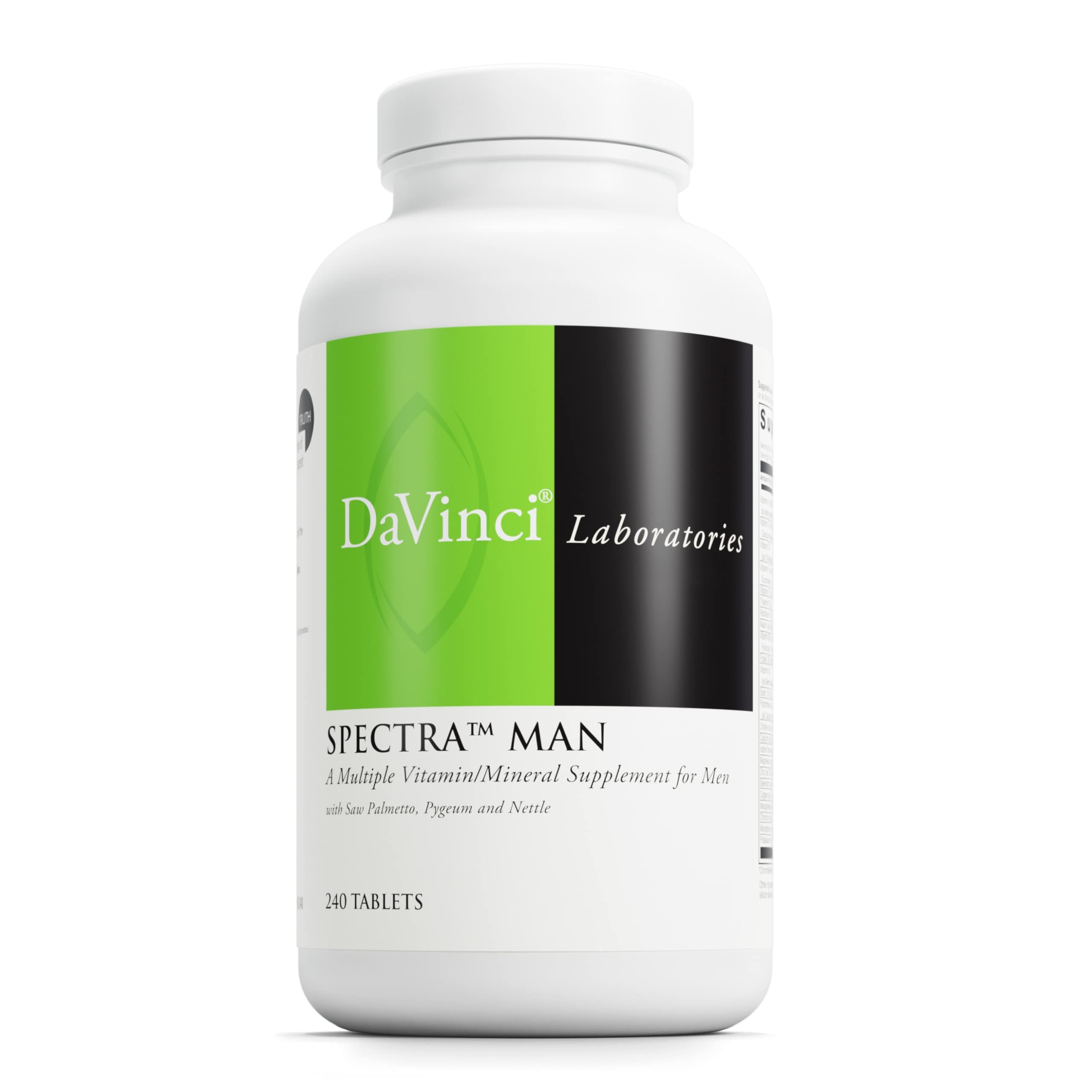 DAVINCI Labs Spectra Man - Immune Support & Men's Health Supplement with Vitamins, Minerals, Amino Acids, Herbs, Digestive Enzymes & Fatty Acids - 240 Tablets - Boost Energy & Vitality for Active Men