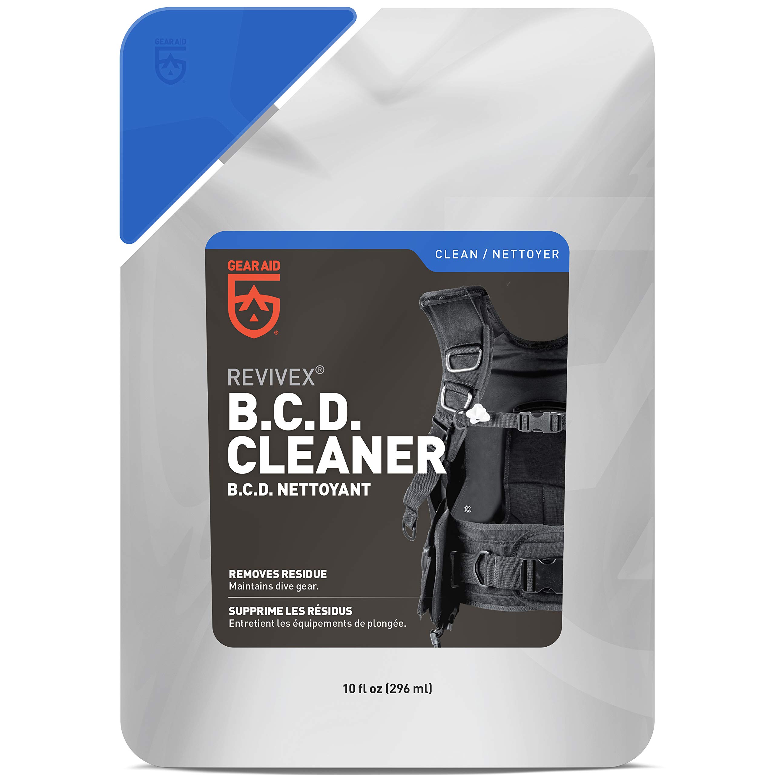 Gear Aid Revivex B.C.D. Cleaner and Conditioner for SCUBA Diving Gear - Gentle Cleaning & Protection for Buoyancy Compensators, Wetsuits & Dive Equipment - Perfect for Saltwater Rinsing & Gear Maintenance