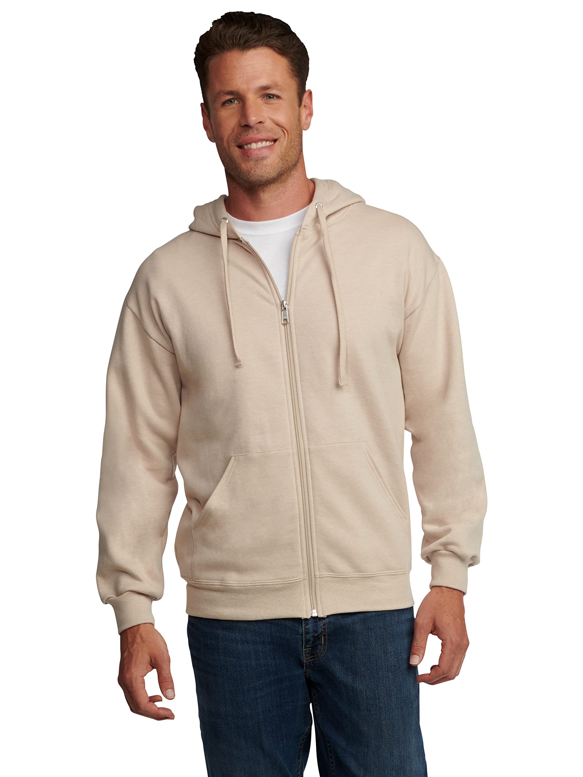 Fruit of the Loom Unisex Adult EverSoft Fleece Full Zip Hoodie Sweatshirt - Cozy Winter Wear for Men & Women - Perfect for Casual Outfits, Outdoor Activities & Lounge Comfort