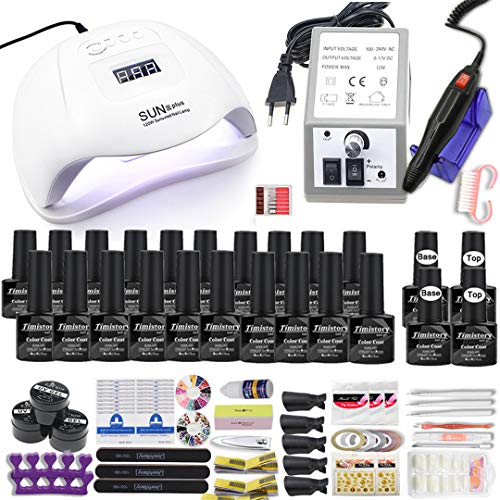 Professional 30/20/10 Manicure Set with Nail Drill Machine, UV/LED Nail Lamp & 2000-20Gel-120W Kit - Complete Nail Art Tools for Acrylic, Gel Polish & DIY Nail Care at Home or Salon