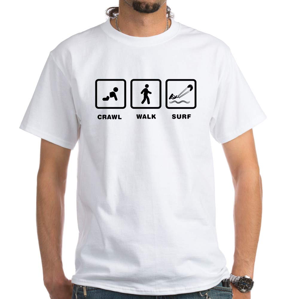 Kitesurfing White Cotton T-Shirt for Men & Women - Comfortable Casual Wear for Beach, Surfing & Outdoor Activities | CafePress