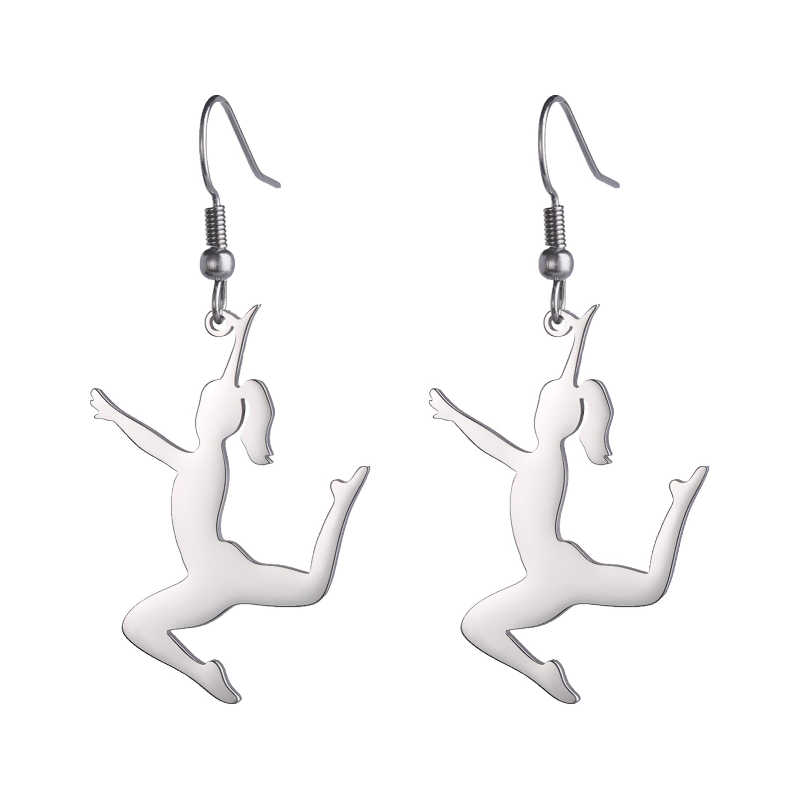 Amaxer Heart-Shaped Gymnastics Earrings for Girls - Dangle Drop Jewelry Gift for Gymnast Team - Inspirational Sports Jewelry for Competitions, Training & Performance