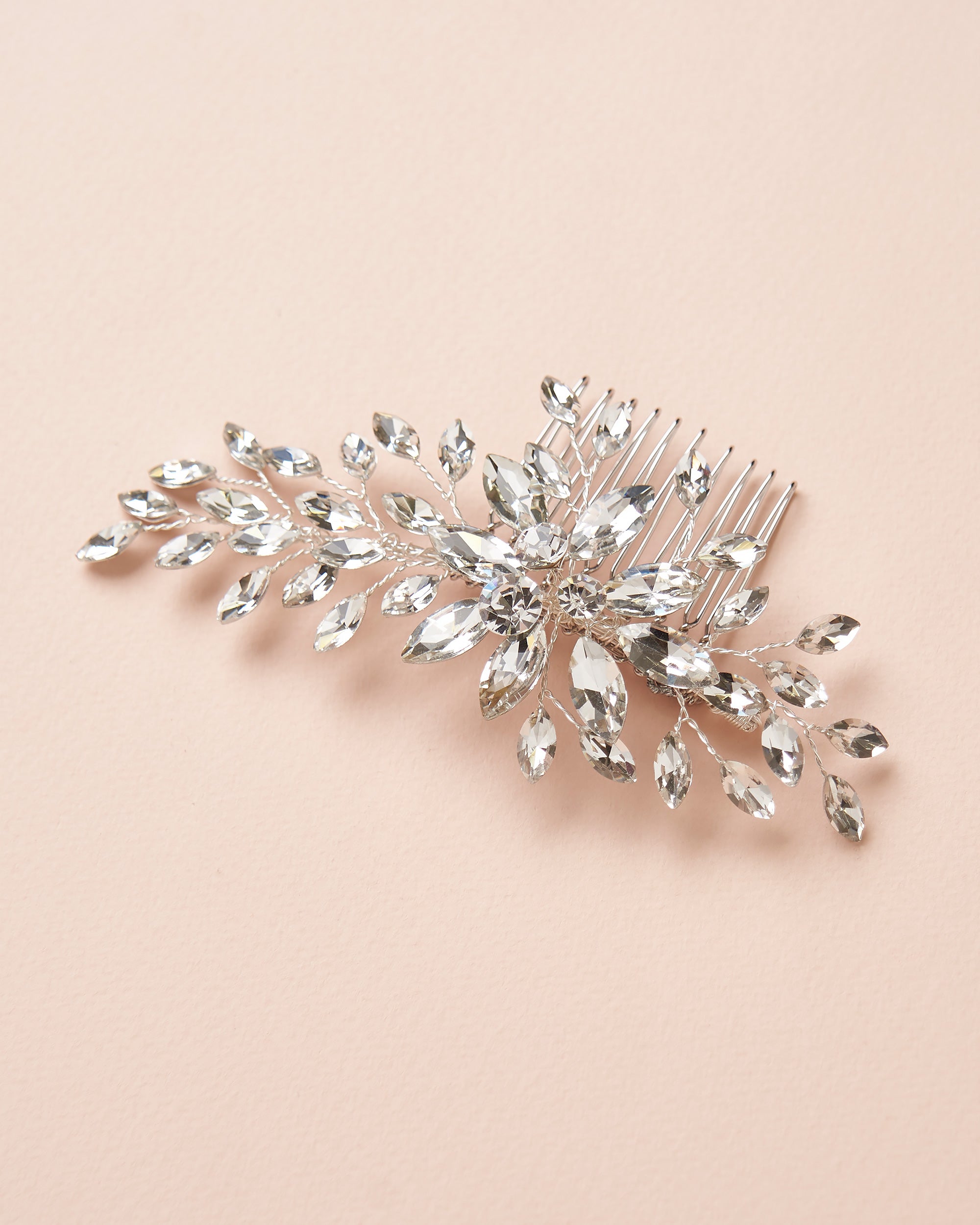 Felicia Crystal Comb - Elegant Hair Styling Comb for Women, Detangling & Styling, Perfect for Weddings, Parties & Everyday Use