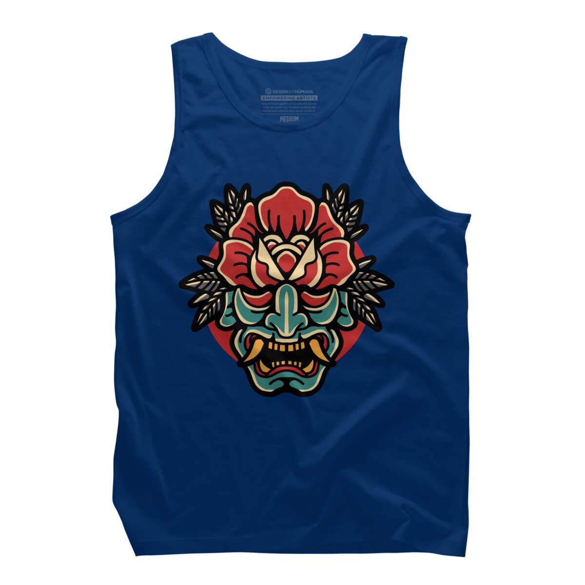 Design By Humans Men's Oni-Rose Graphic Tank Top by Donipacoceng - Stylish Anime-Inspired Casual Wear for Summer Outings & Street Fashion