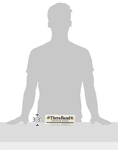 THERABAND Resistance Bands - 6 Yard Roll Professional Latex Elastic Exercise Bands for Strength Training, Physical Therapy & Home Workouts | Upper Body, Lower Body & Core Workouts | Pilates, Rehab & Fitness Training | Extra Thin Level 1 Tan Bands for Gym, Yoga & Physical Therapy Sessions