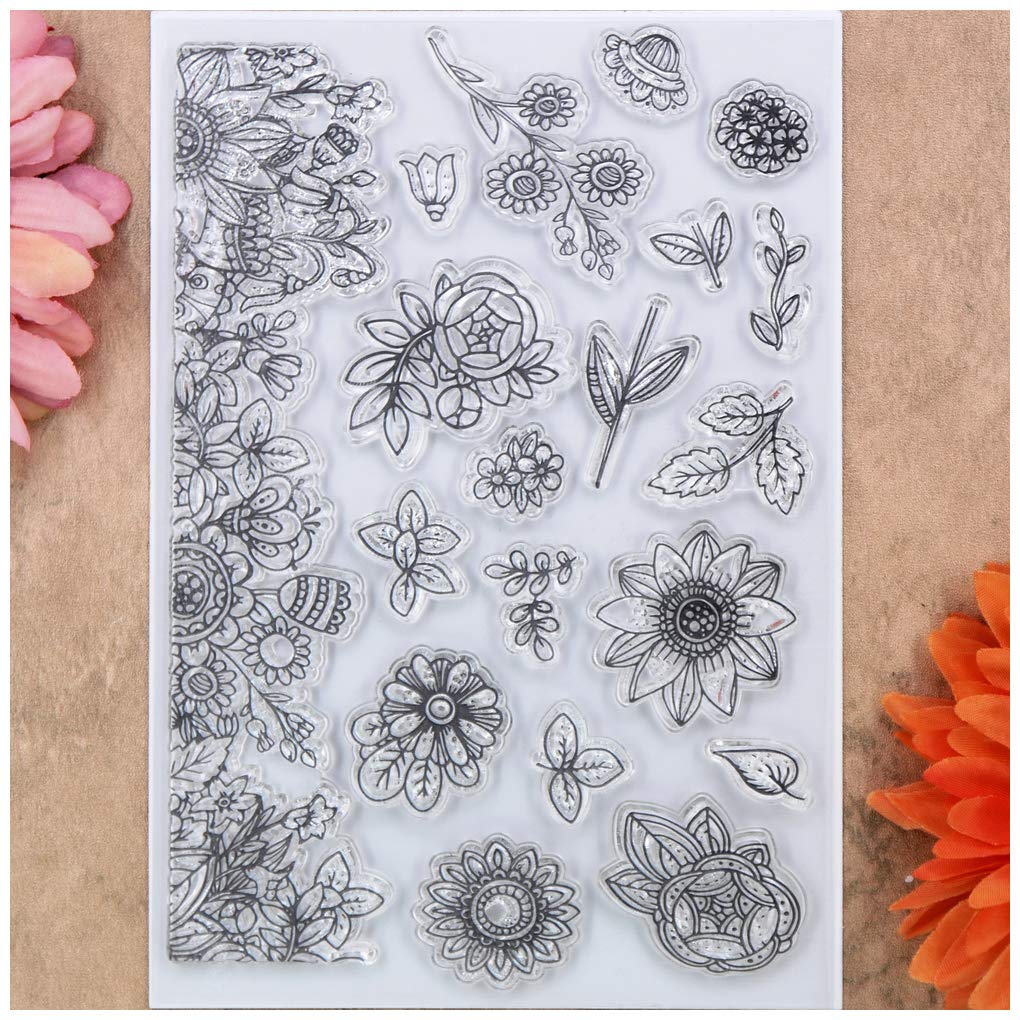 KWELLAM Clear Stamps Set - Floral Leaves Design for Card Making, DIY Scrapbooking, Journaling & Handmade Greeting Cards - Perfect for Wedding Invitations, Gift Tags & Home Decor Crafts