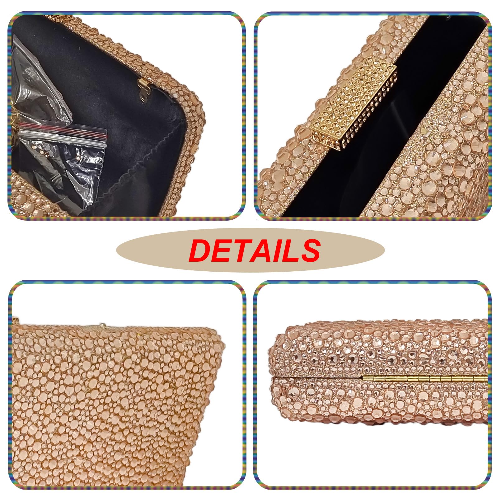 Sparkly Gemstone Clutch Rhinestone Handbag Crystal Purse for Women - Elegant Evening Bag for Parties, Weddings, Prom & Special Occasions