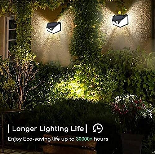 100 LED Solar Motion Sensor Light - 4-Side Bright Security Lamp with Dim Mode for Home & Outdoor Pathways | Wireless Solar-Powered Motion-Activated Light for Gardens, Patios, Driveways & Backyards