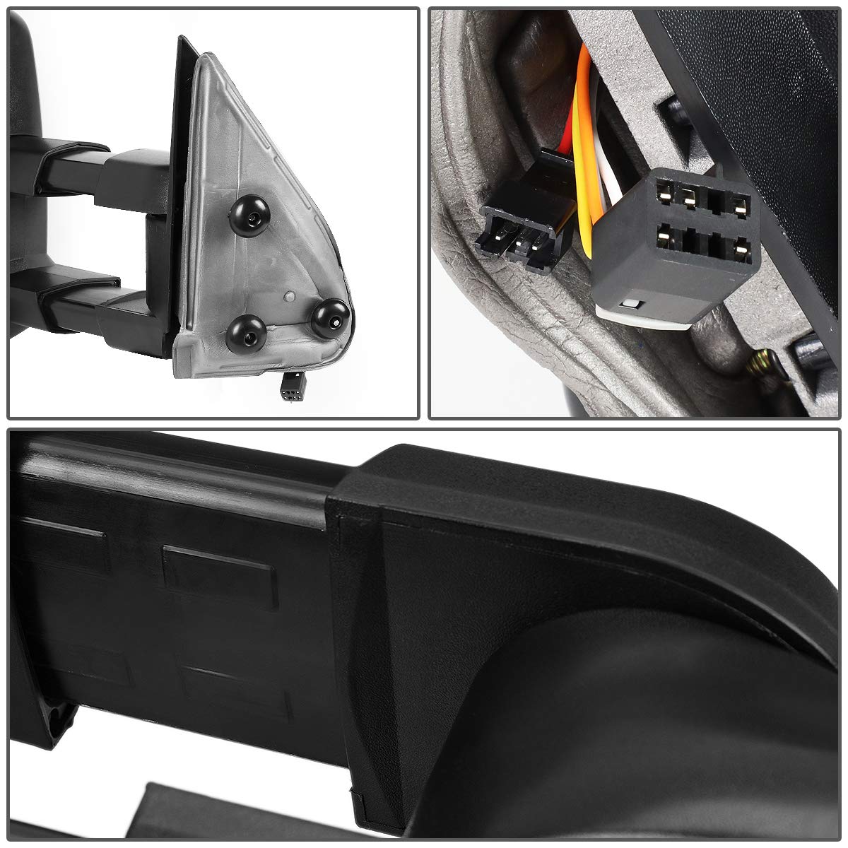 DNA Motoring TWM-030-T888-BK-SM Pair of Powered Heated Foldable Towing Side Mirrors with Turn Signal - Replacement for 1999-2002 Chevy Silverado/GMC Sierra, 2000-2002 Tahoe/Suburban/Yukon - Perfect for Towing, Winter Driving & Enhanced Visibility