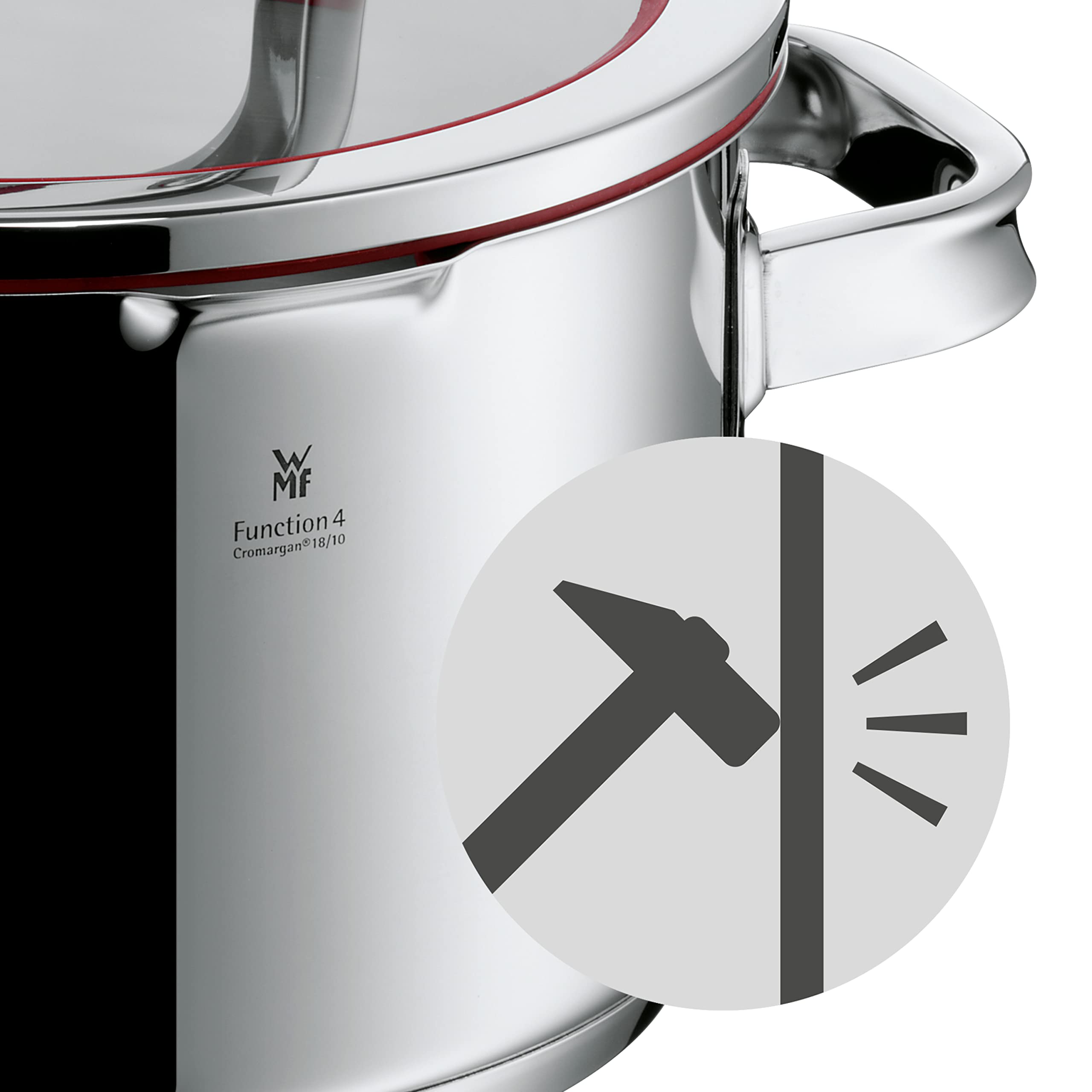WMF 16cm Stainless Steel Sauce Pan with Lid - 1.4L Capacity, Brushed Finish, Induction Compatible, Dishwasher Safe - Perfect for Cooking Sauces, Soups & Small Meals on Gas, Electric & Induction Stovetops