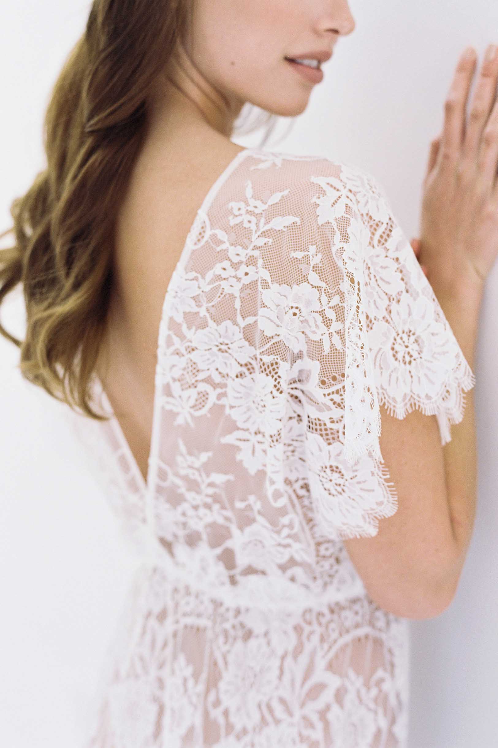 Margot Ivory Midi Lace Kimono Robe - Elegant Floral Lace Cover Up for Women, Perfect for Bridal Shower, Honeymoon, Beach Vacation & Boudoir Photography