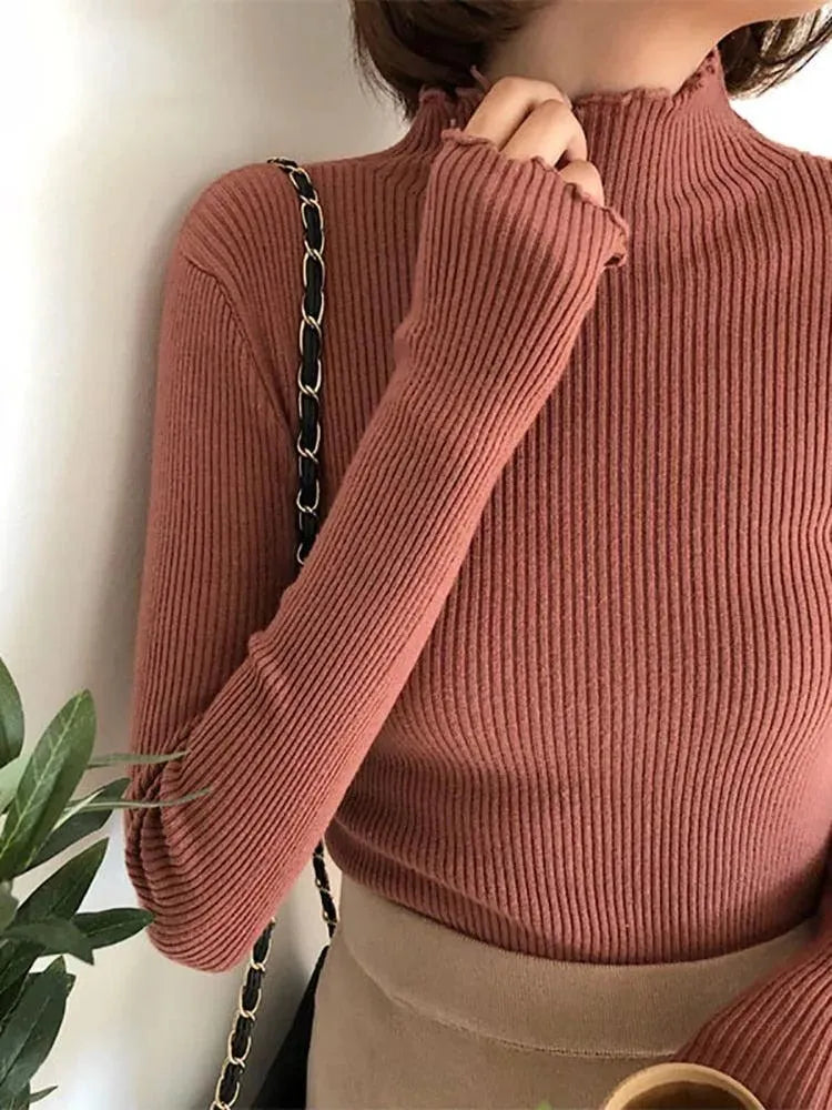 Women's Chunky Knit Turtleneck Sweater - Soft Winter Pullover for Casual & Office Wear | Cozy Cold Weather Fashion
