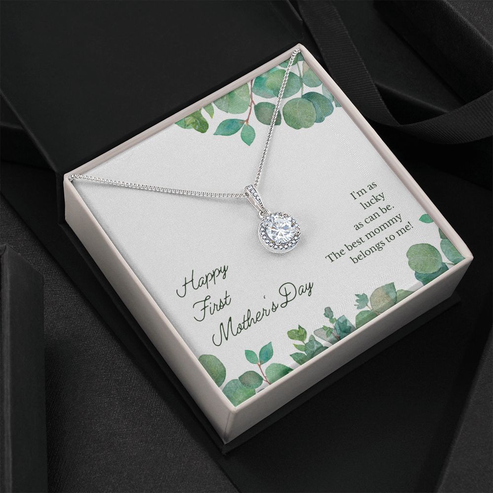 1st Mother's Day Gifts for Mom - Sterling Silver Cubic Zirconia Heart Pendant Necklace - Perfect for Birthday, Anniversary & Special Occasions