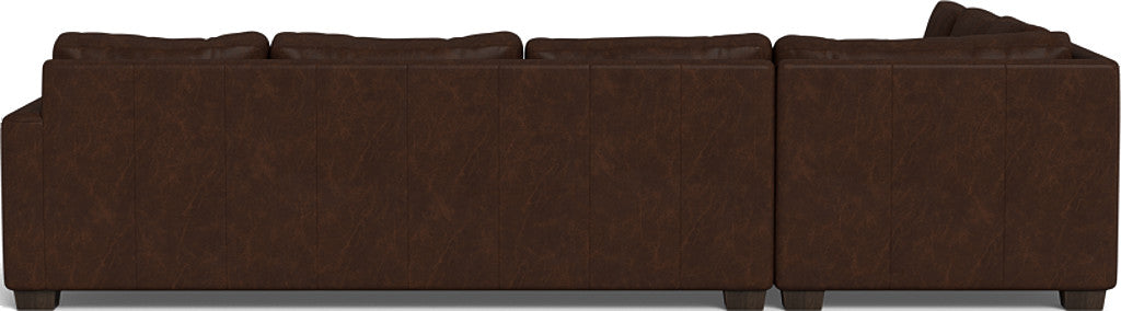Track 121 Genuine Leather Left Corner Sectional Sofa with RAF Sleeper - Modern Living Room Furniture for Small Spaces & Home Theater Seating