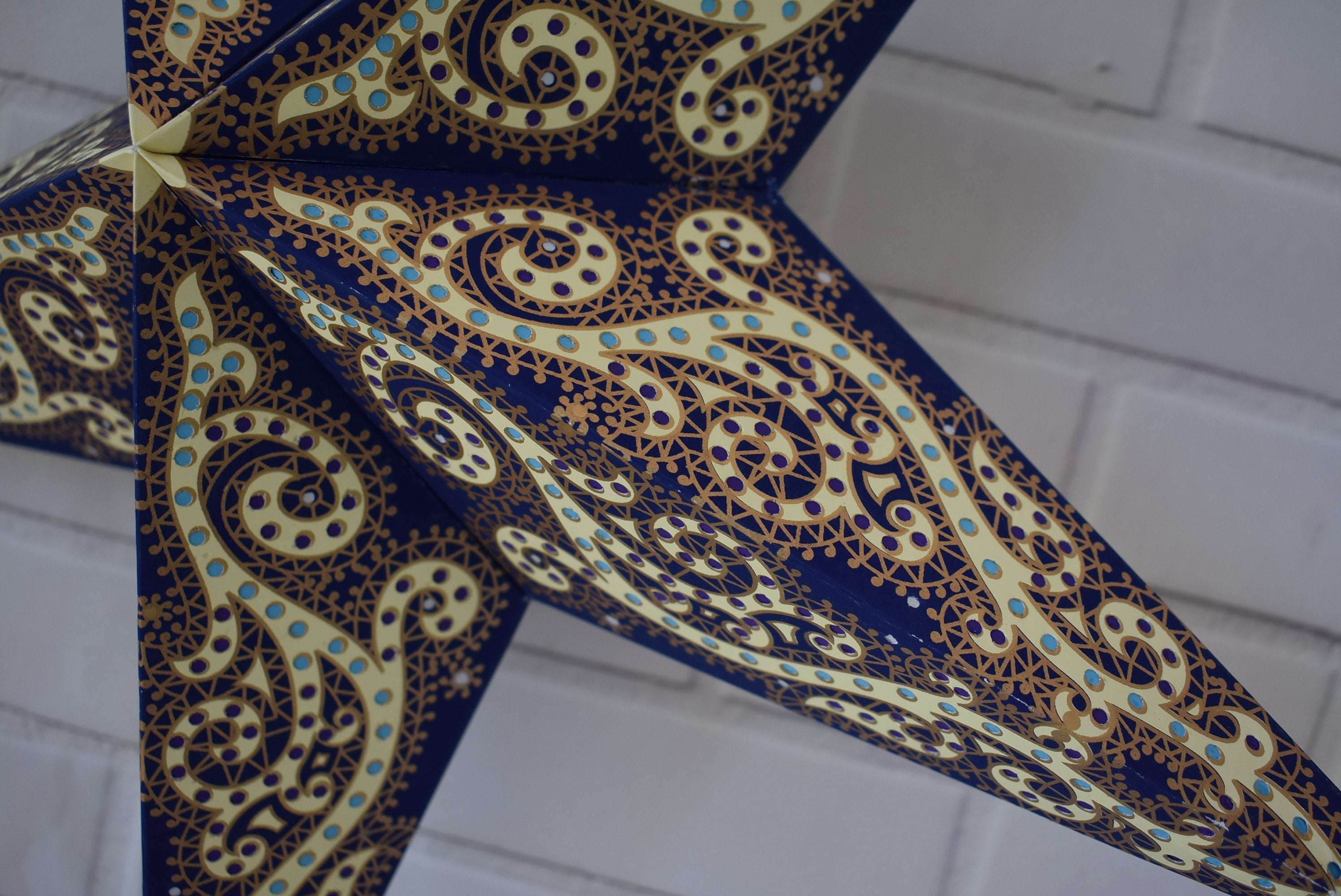 24 Pack Blue Vines Paper Star Lanterns - Hanging Wedding & Party Decorations for Indoor/Outdoor Events, Baby Showers, Garden Parties & Home Decor