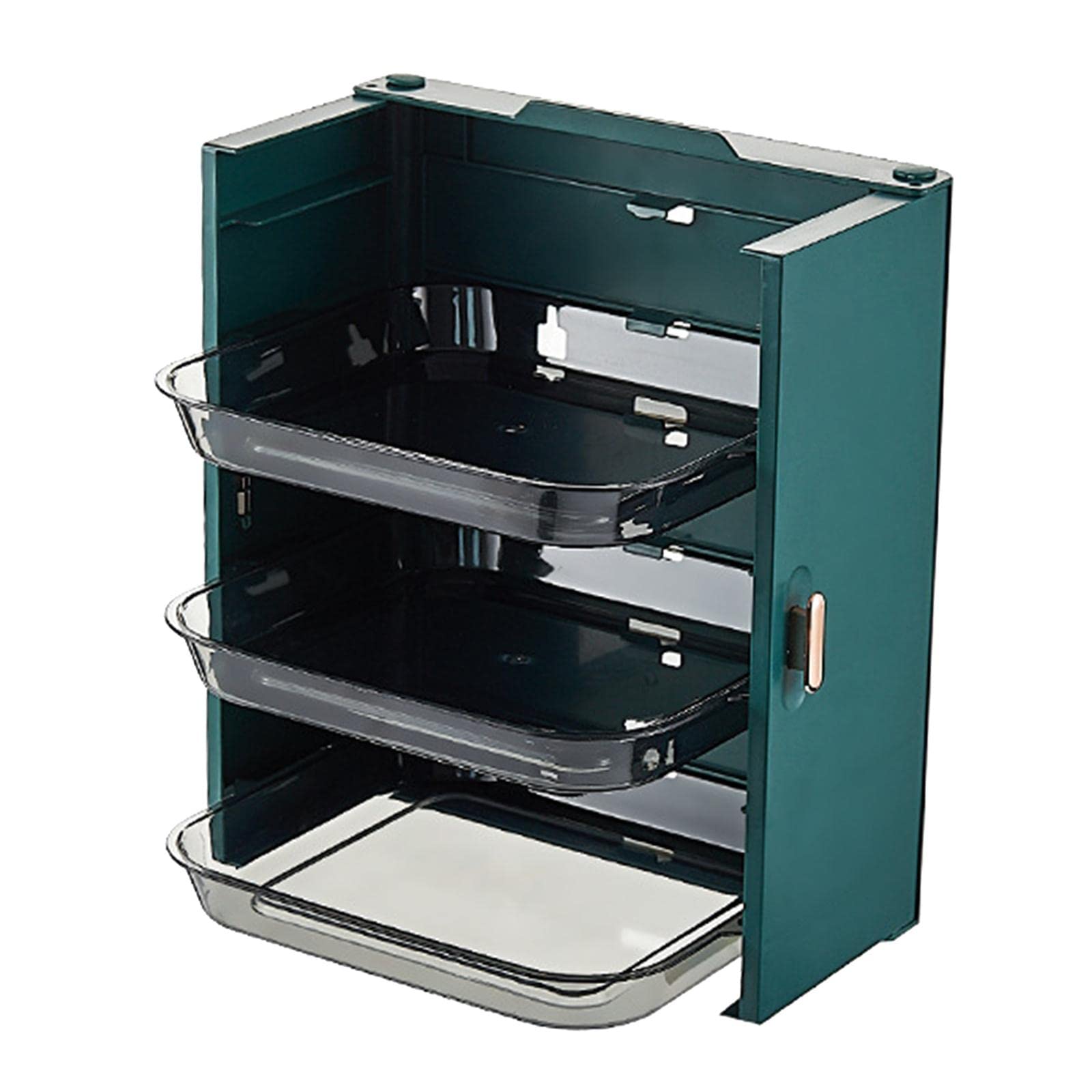 Colcolo Vegetable Prep Rack - Stackable Kitchen Organizer for Fruits, Side Dishes & Hot Pot Ingredients | Wall Mounted Storage Tray | PETG Green & Black | Perfect for Meal Prep, Cooking & Small Space Organization