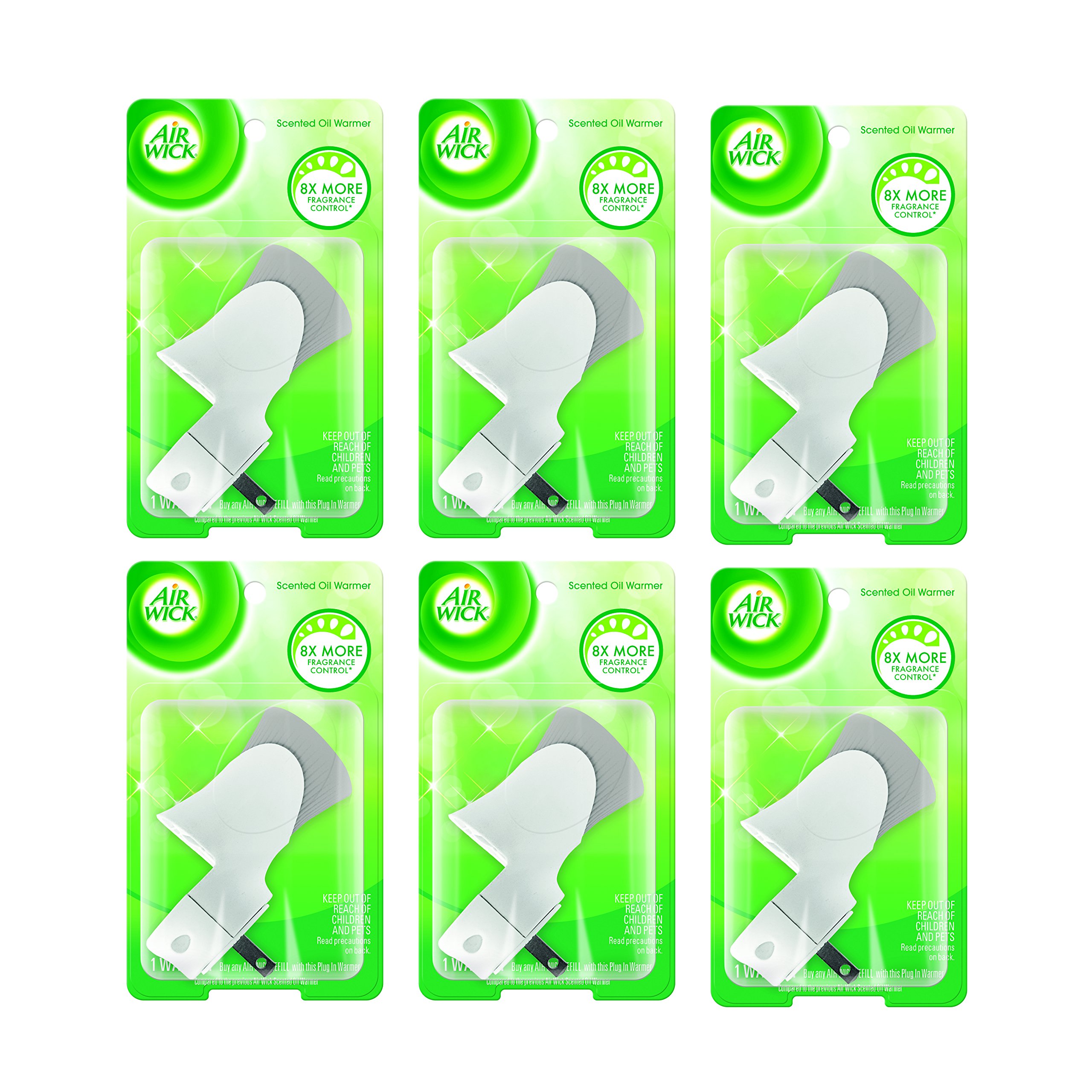 Air Wick Scented Oil Warmer Plug-in Air Freshener Refills, 6 Count, White - Long-Lasting Fragrance for Home, Office, Bathroom & Bedroom