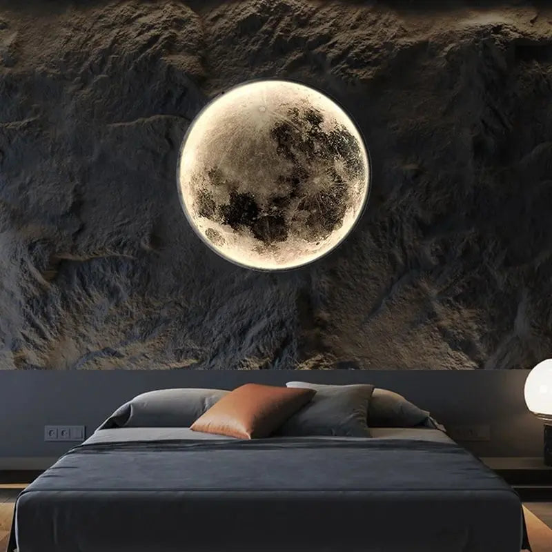 Polina LED Moon Wall Light - 3D Moon Phase Night Light for Bedroom, Nursery, Living Room - Dimmable & Energy-Efficient Wall Decor for Home, Office, and Gift Giving