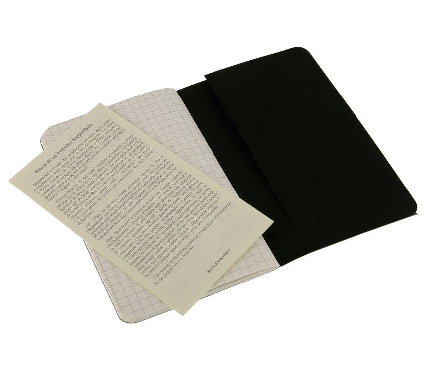 Premium Moleskine Squared Cahier Journal Set of 3 - Lined Notebooks for Writing, Sketching & Note Taking - Perfect for Students, Artists & Professionals - Durable Kraft Paper Cover