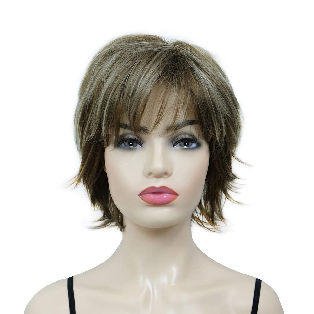 Stylish Short Layered Shaggy Synthetic Wig with Bangs for Women - Perfect for Cosplay, Halloween & Daily Fashion Looks