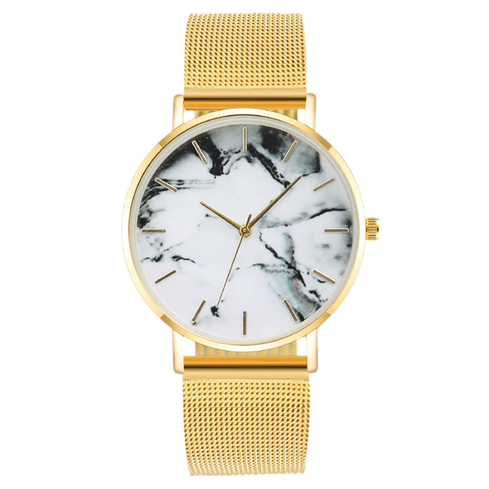 Elegant Women's Fashion Watch - Classic Analog Waterproof Quartz Watch with Stainless Steel Mesh Band (Gold, One Size) | Perfect for Casual Wear, Office & Special Occasions