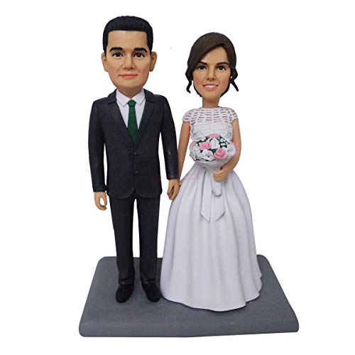Custom Handmade Polymer Clay Figurine Doll - Personalized Anime Wedding Cake Topper - Unique Baby Shower & Wedding Cake Decor - Perfect for Wedding Cakes, Anniversary Celebrations, and Special Gift Giving