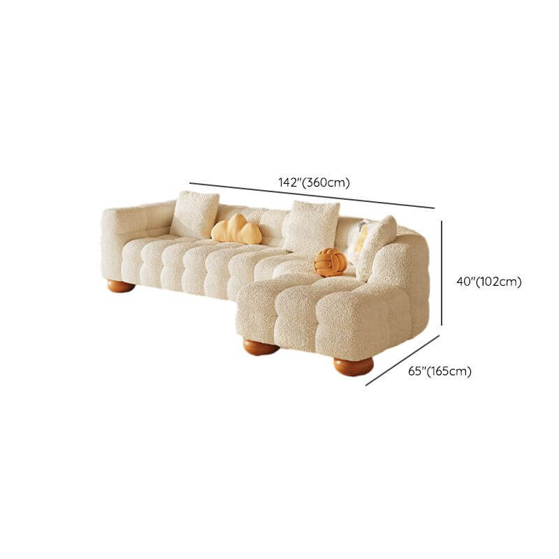 L-Shaped Button Tufted Corner Sectional Sofa with Tufted Back - Right Hand Facing - Perfect for Living Room, Family Room & Home Theater