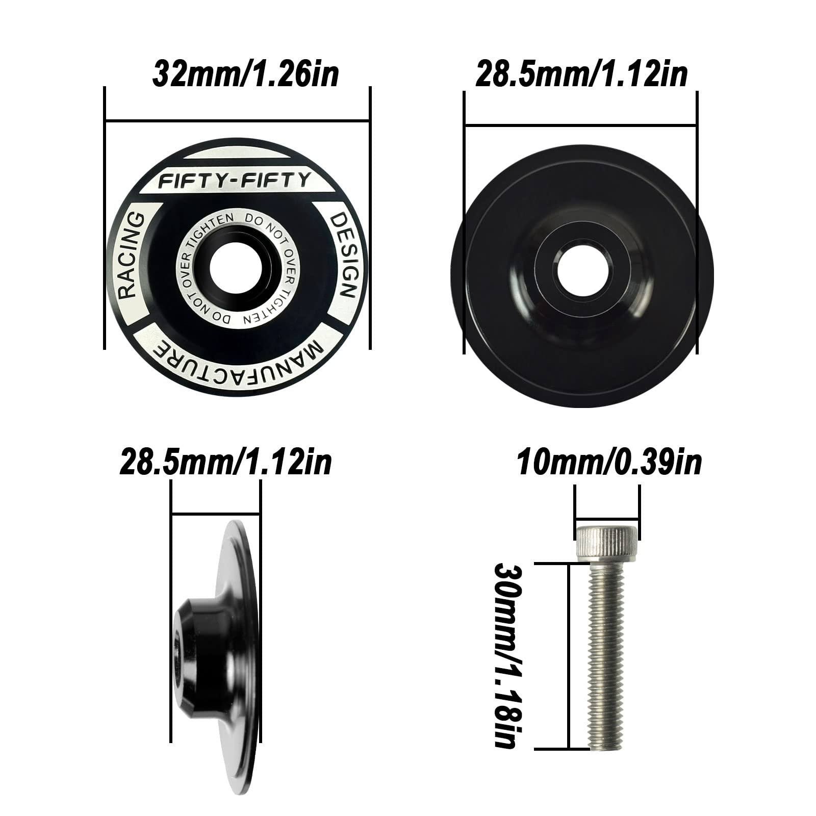 High-Performance FIFTY-FIFTY Aluminum Alloy Mountain Bike Stem - 1-1/8