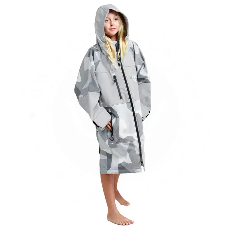 Kids Swimming Robe - Arctic Camo Unisex Soft Shell Pool Robe for Boys & Girls | Quick-Dry, Warm Cover-Up for Beach, Pool & Water Activities