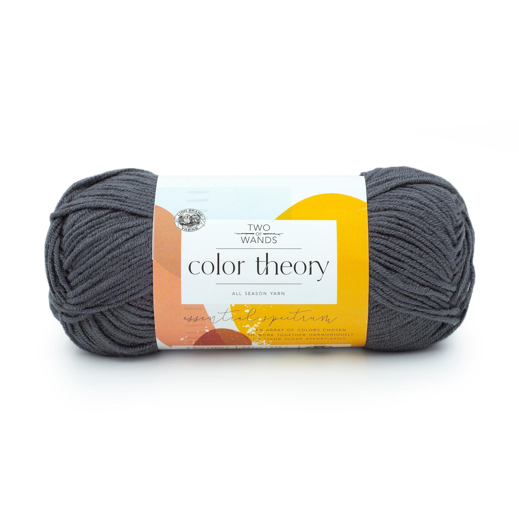 Lion Brand Yarn Two of Wands: Premium Color Theory Yarn - Thunder Shade | Soft Knitting & Crochet Yarn for Sweaters, Scarves & DIY Crafts | Perfect for Fall & Winter Projects