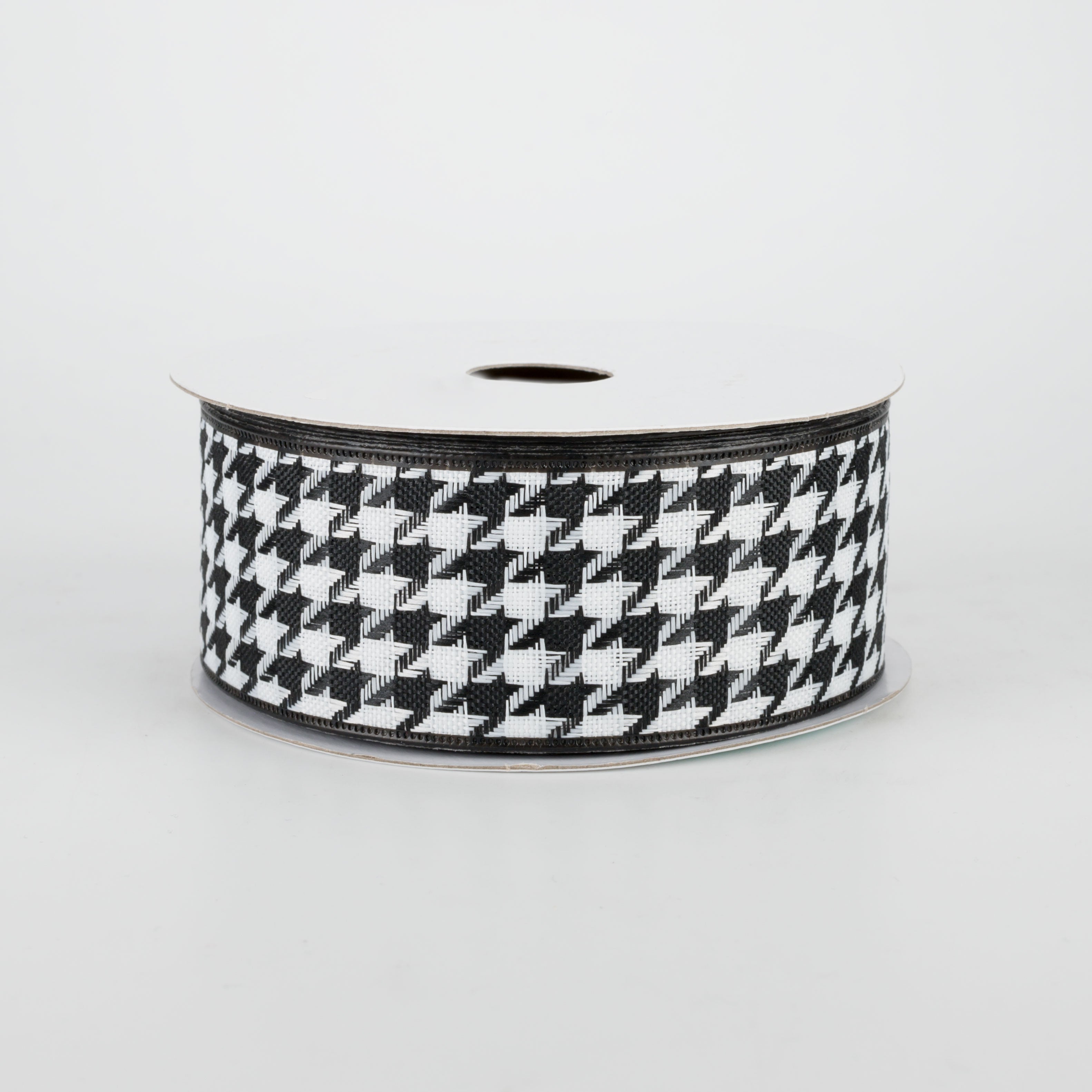 1.5 Inch Large Houndstooth Ribbon - Black & White Checkered Pattern (10 Yards) for Gift Wrapping, DIY Crafts, Hair Bows & Home Decor